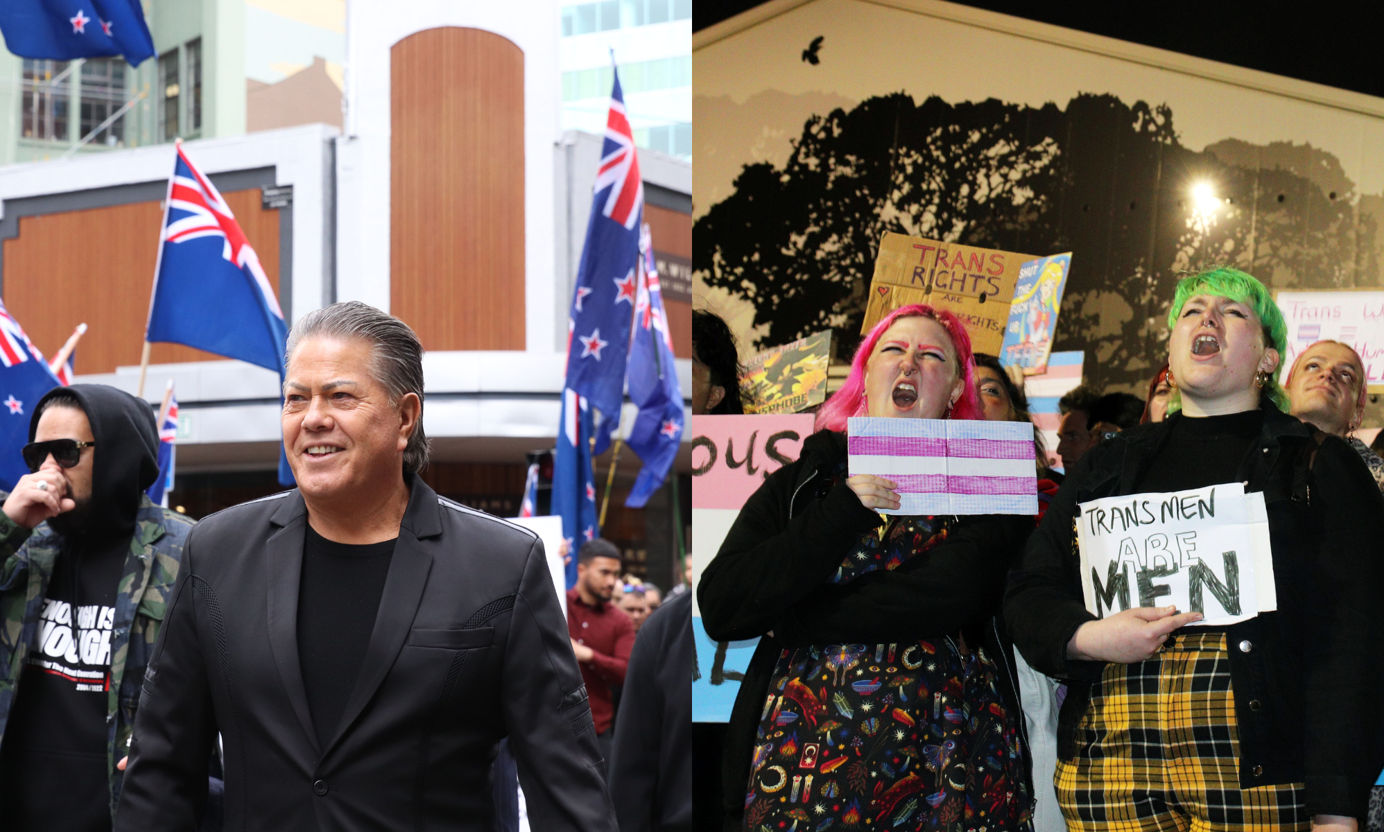 Destiny Church leader Brian Tamaki flees own anti-trans protest after backlash from LGBTQ+ supporters