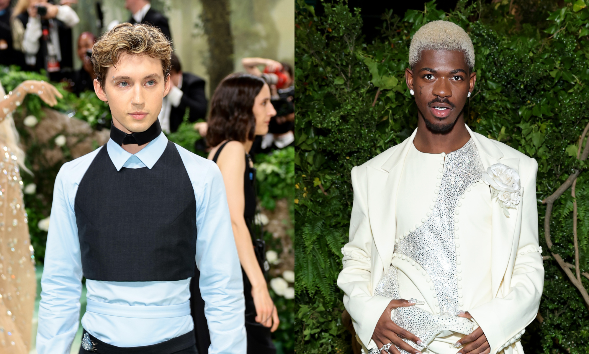 Umm, Lil Nas X and Troye Sivan just shared a Met Gala moment and fans are begging for a collaboration