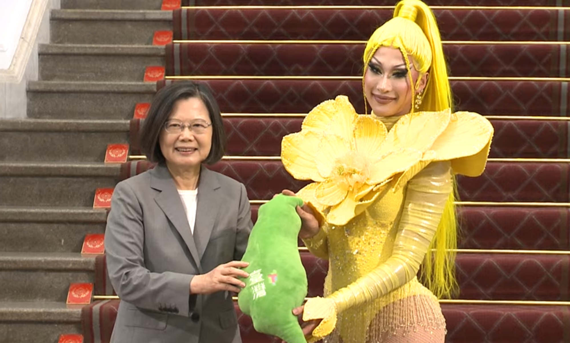 RuPaul's Drag Race winner Nymphia Wind performs for Taiwan's president