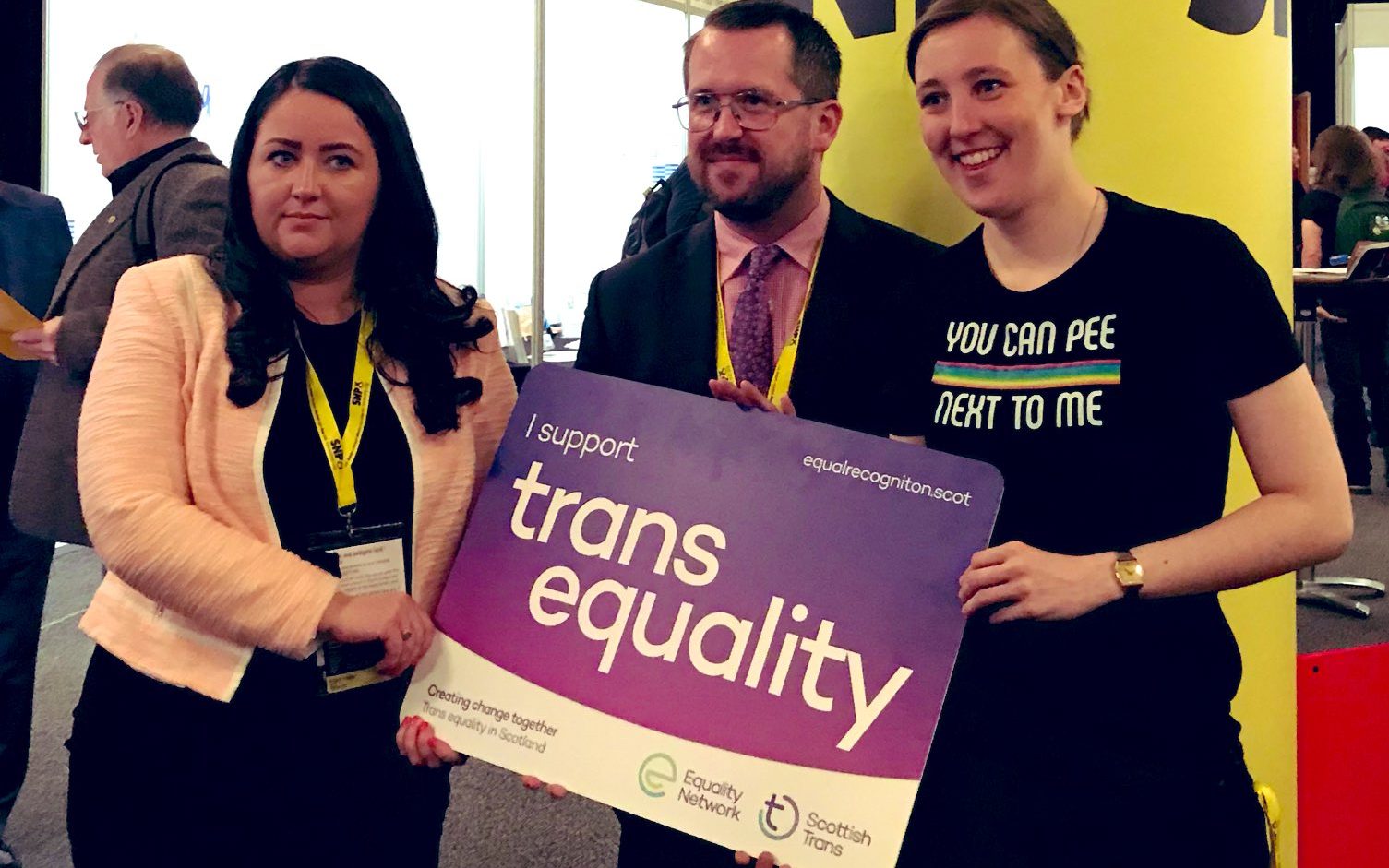 Angela Crawley, Stewart McDonald and Mhairi Black attended the SNP 19 conference. (Twitter/@AngelaCrawley30)