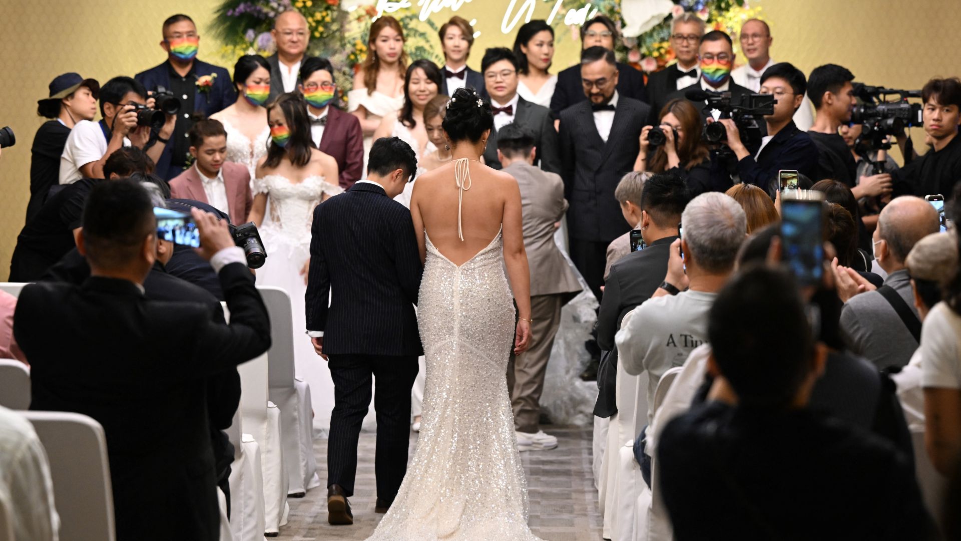 Hong Kong LGBTQ+ couples boldly stage mass wedding despite same-sex marriage being illegal