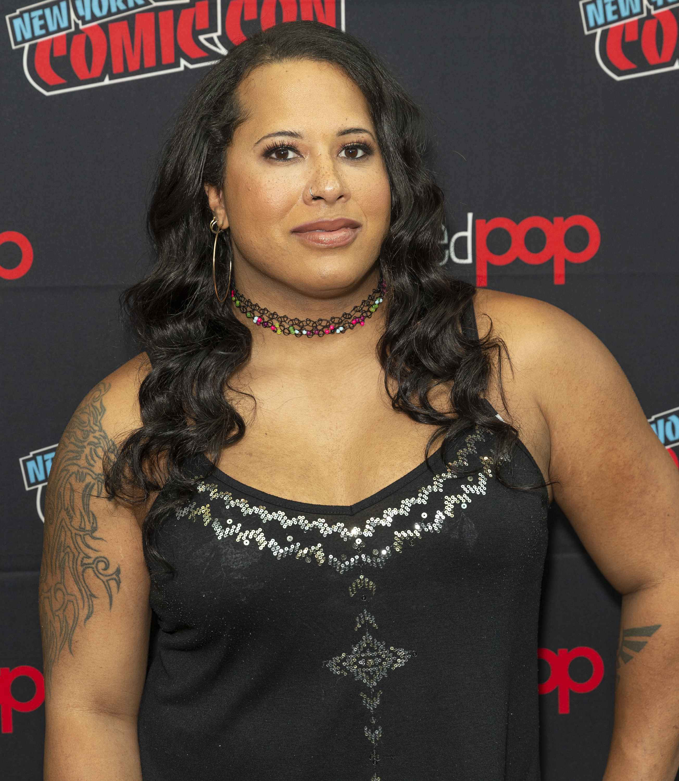 Nyla Rose attends press briefing New York Comic Con