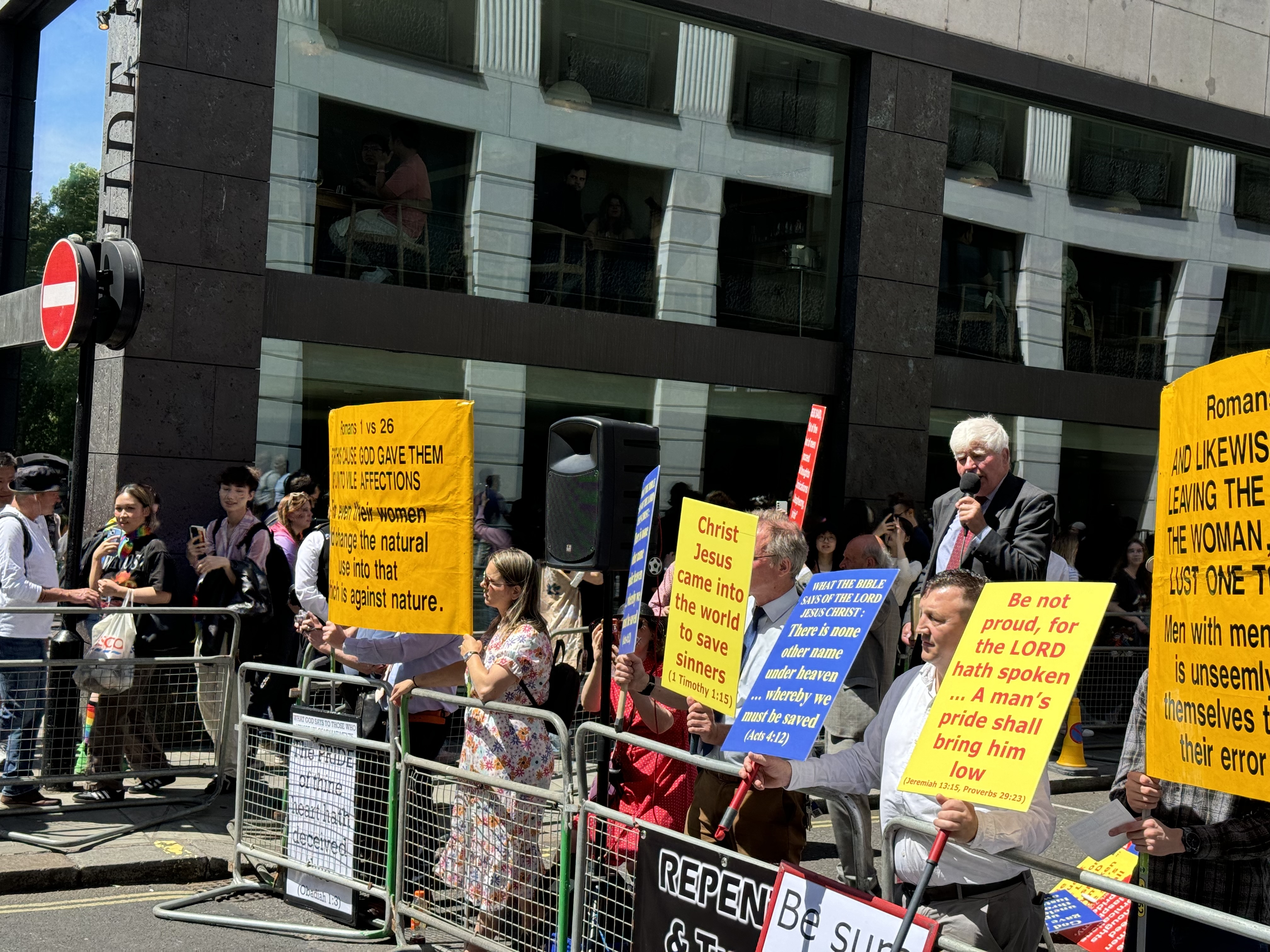An anti-LGBTQ+ protest at Pride in London 2024