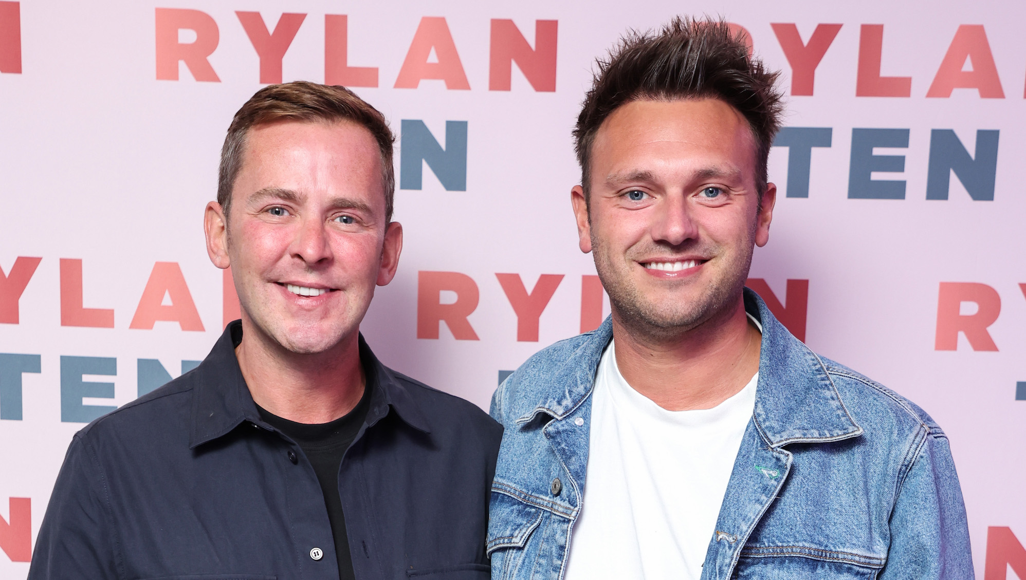 LONDON, ENGLAND - SEPTEMBER 23: Scott Mills and Sam Vaughan attend the launch of Rylan Clark