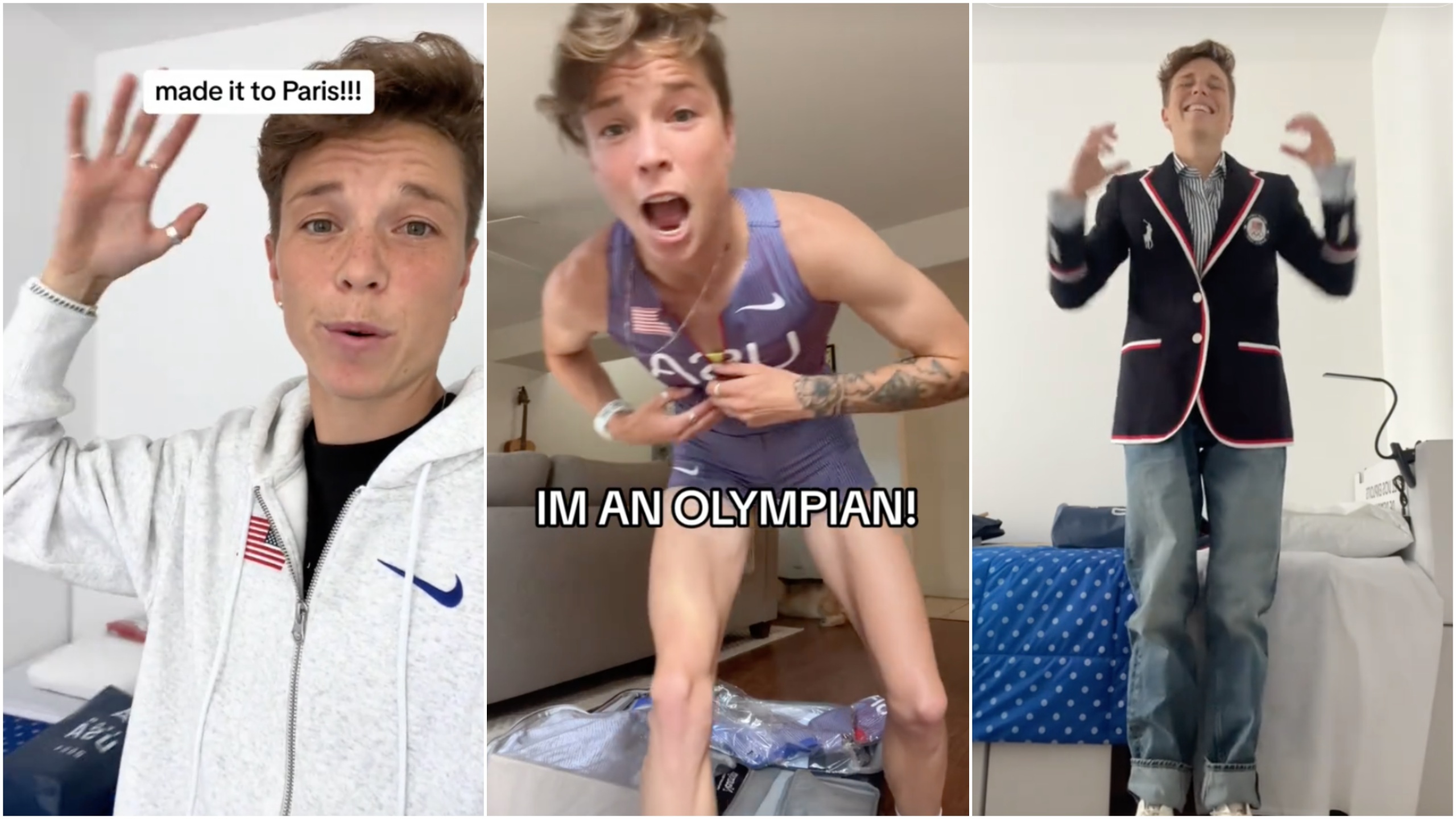 Trans Olympian Nikki Hiltz is sharing hilarious Paris 2024 updates on TikTok, and we're here for it