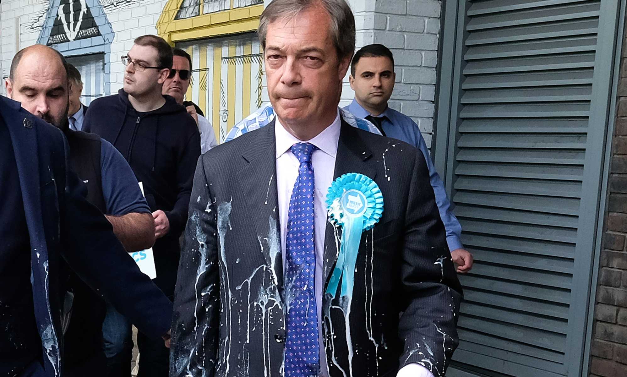Pride festival criticised for 'throw milkshake over Farage' game