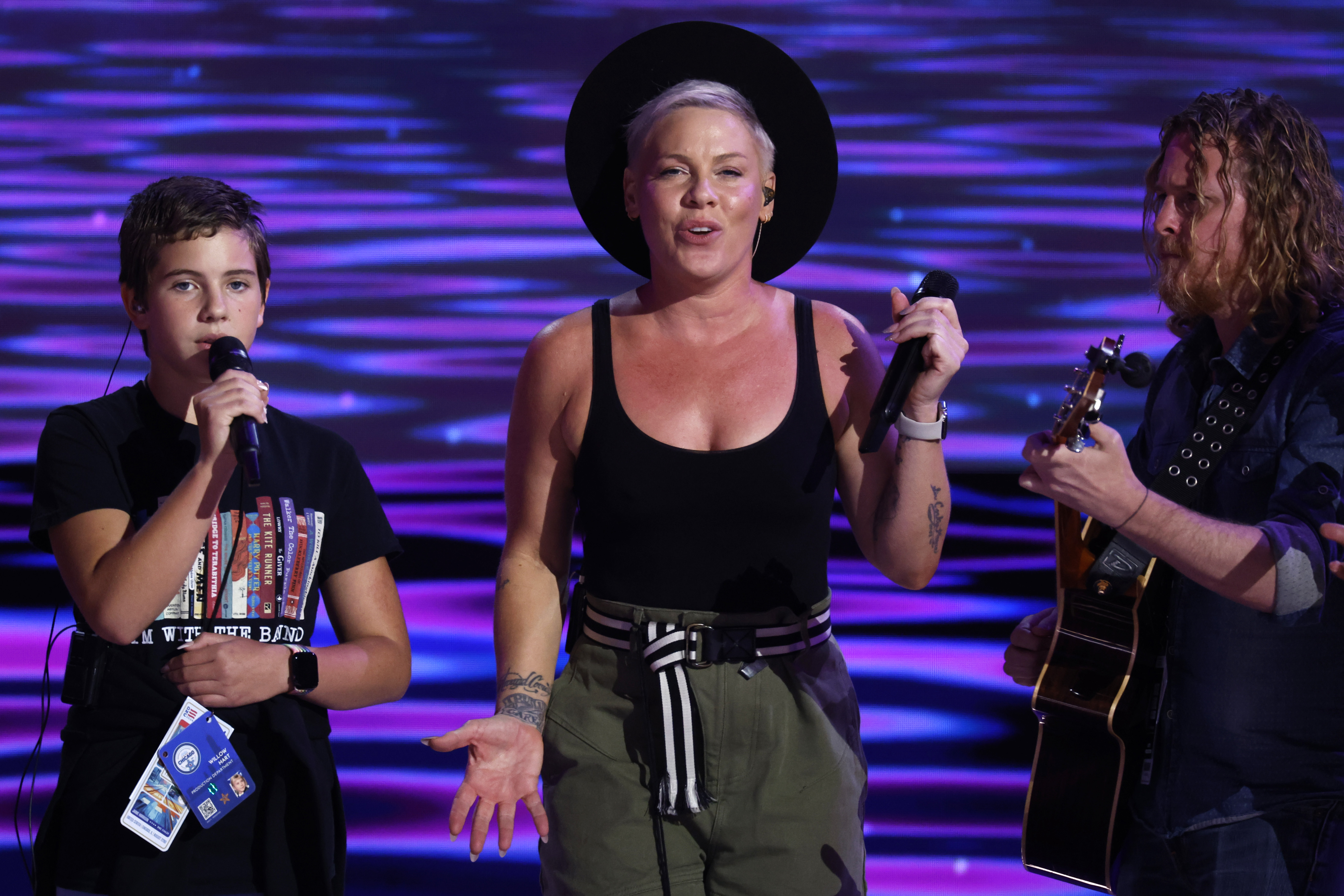 Pink and her daughter Willow wow crowd with their performance at the Democratic National Convention