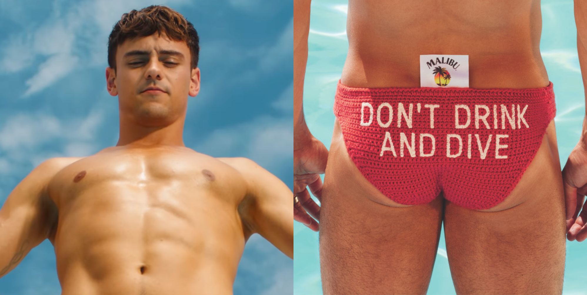 Tom Daley poses in skimpy knitted swimwear for an important cause