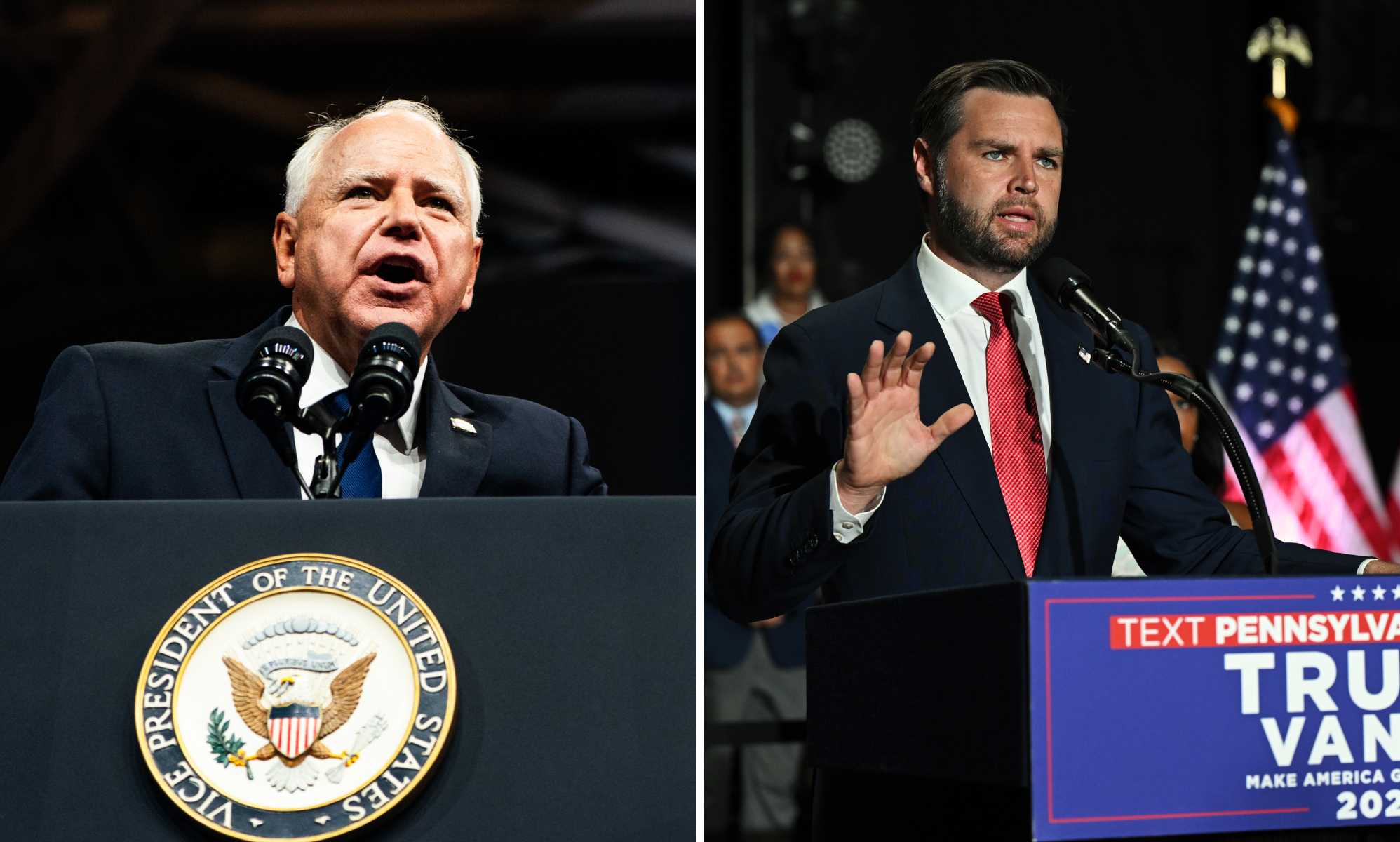 Tim Walz roasts JD Vance with couch joke during first speech as Harris' running mate