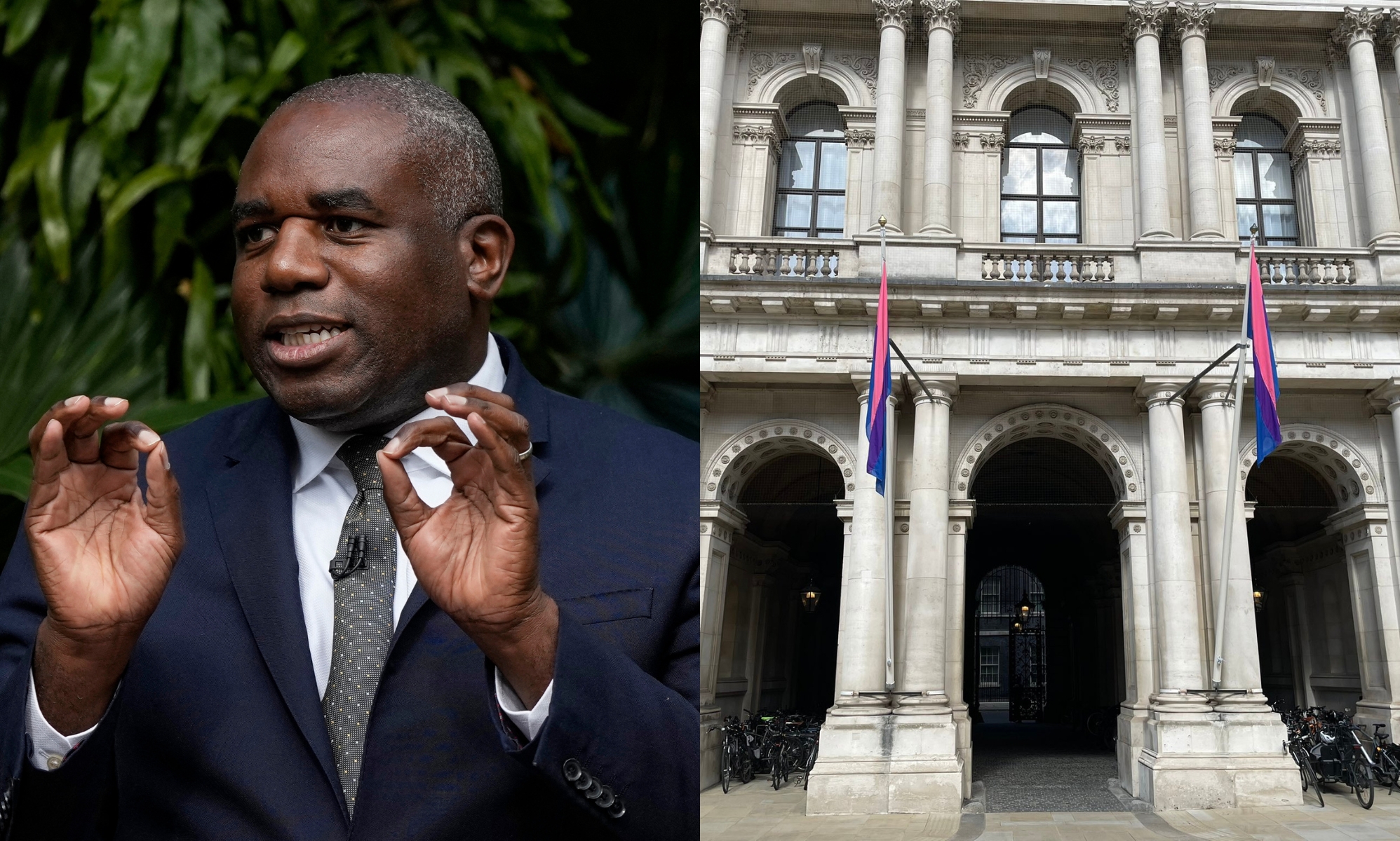 Bigots mad at David Lammy for flying bisexual Pride flags at Foreign Office