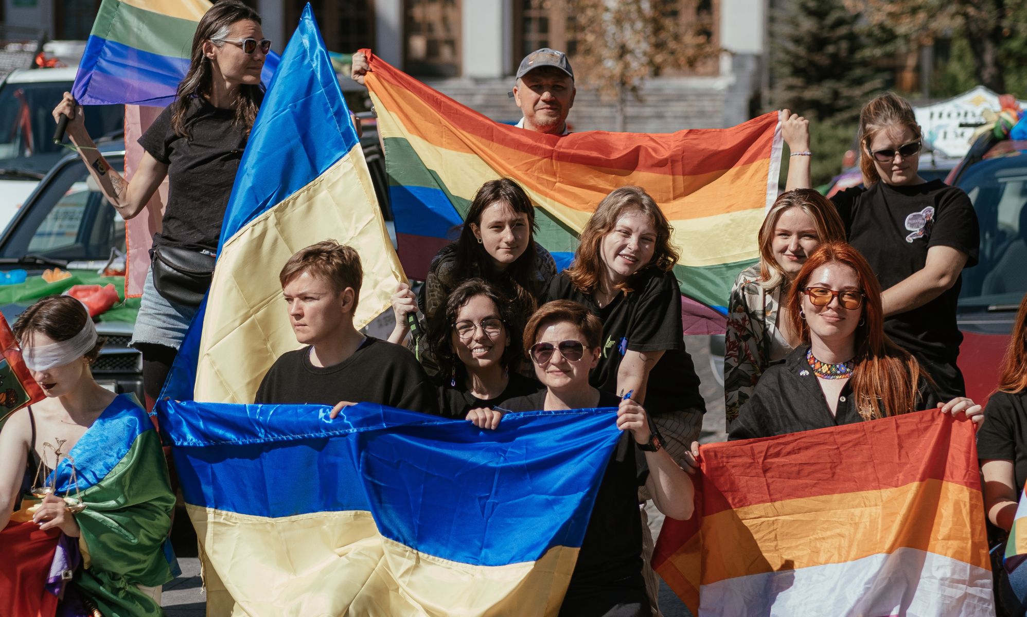 LGBTQ+ Ukrainians stand in defiance at Kharkiv Pride close to the Russian border