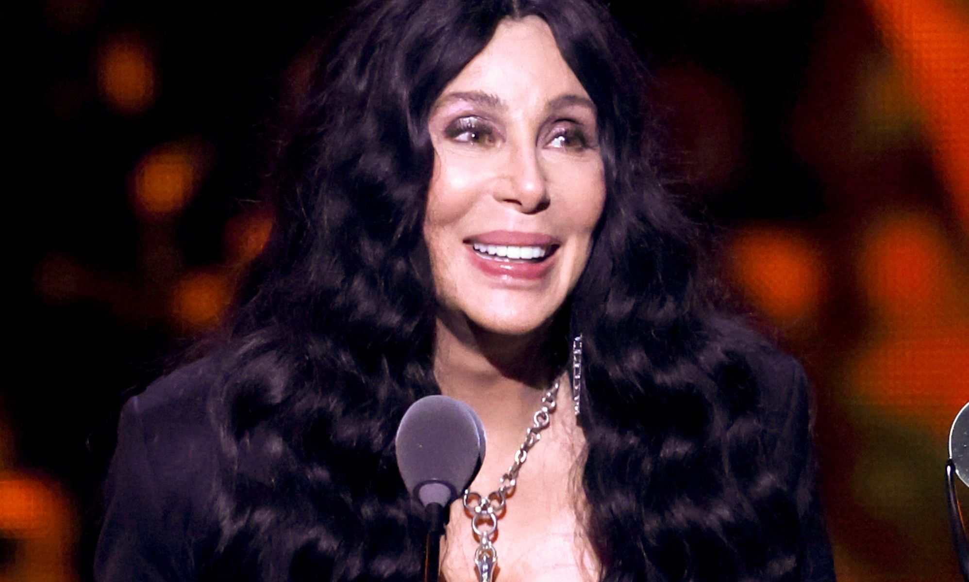 Cher during the rock and roll hall of fame induction.