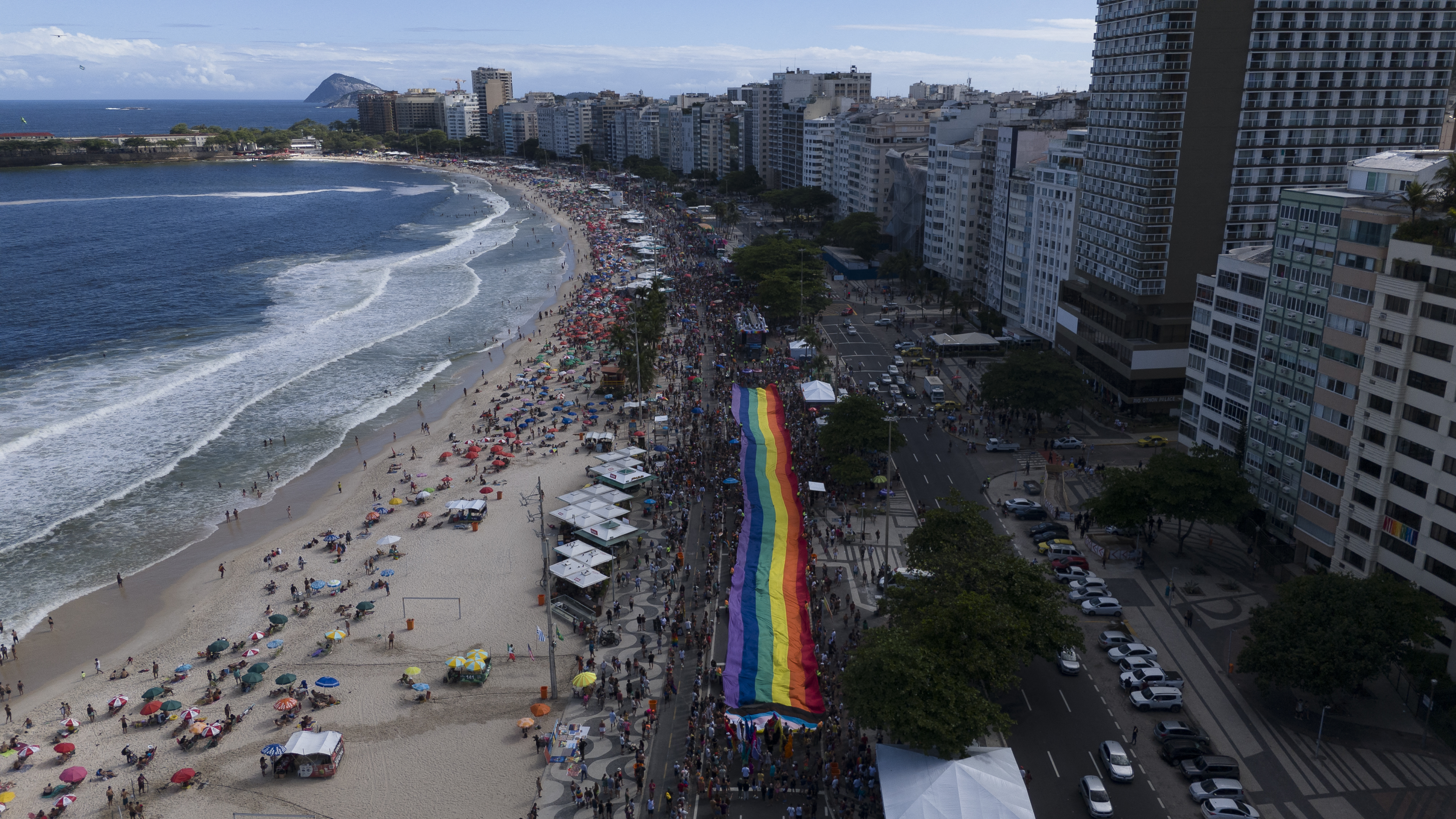 Thousands gather on Copacabana Beach for Rio de Janeiro Pride