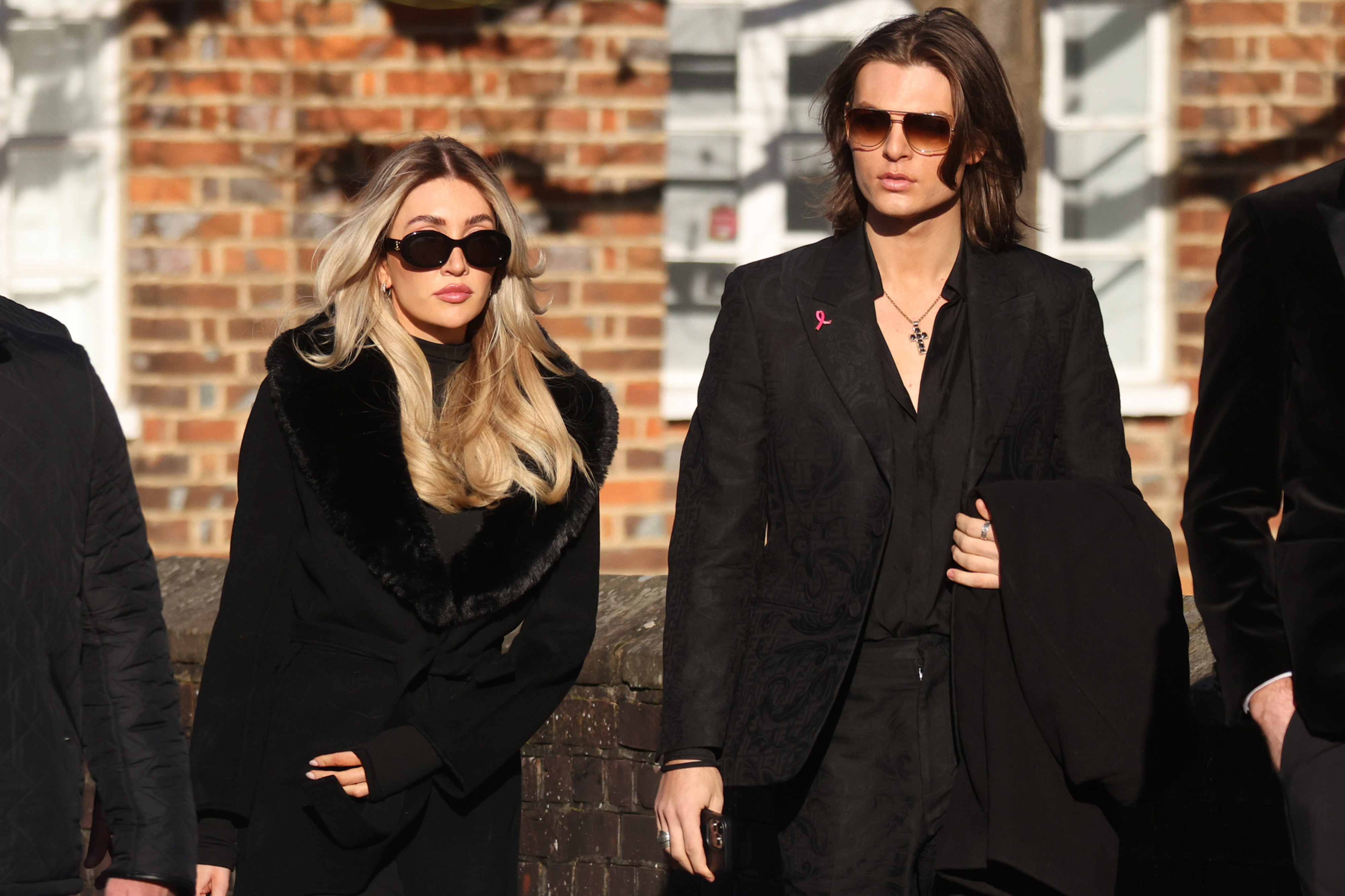 Damian Hurley attends Liam Payne's funeral with One Direction singer's partner Kate Cassidy