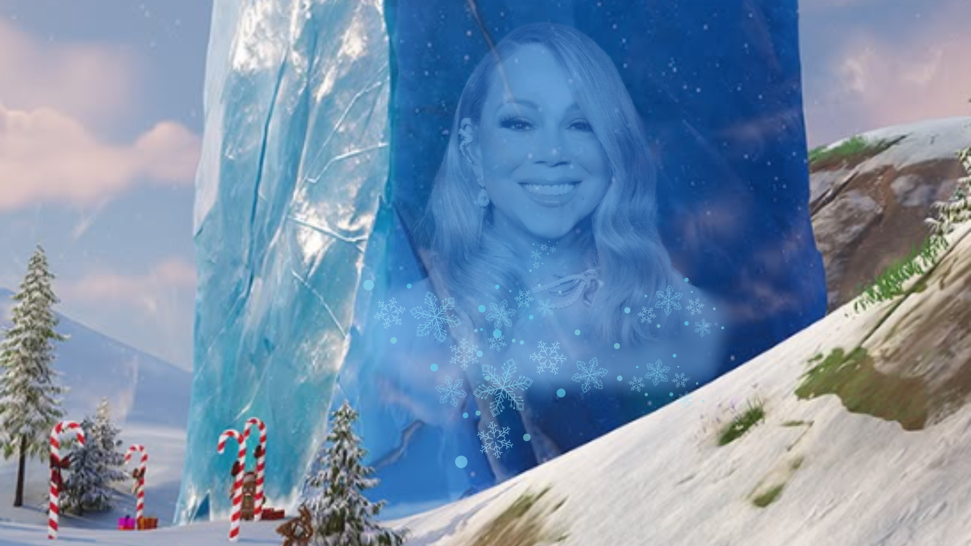 A giant block of ice containing Mariah Carey is currently 'defrosting' in Fortnite, leakers claim