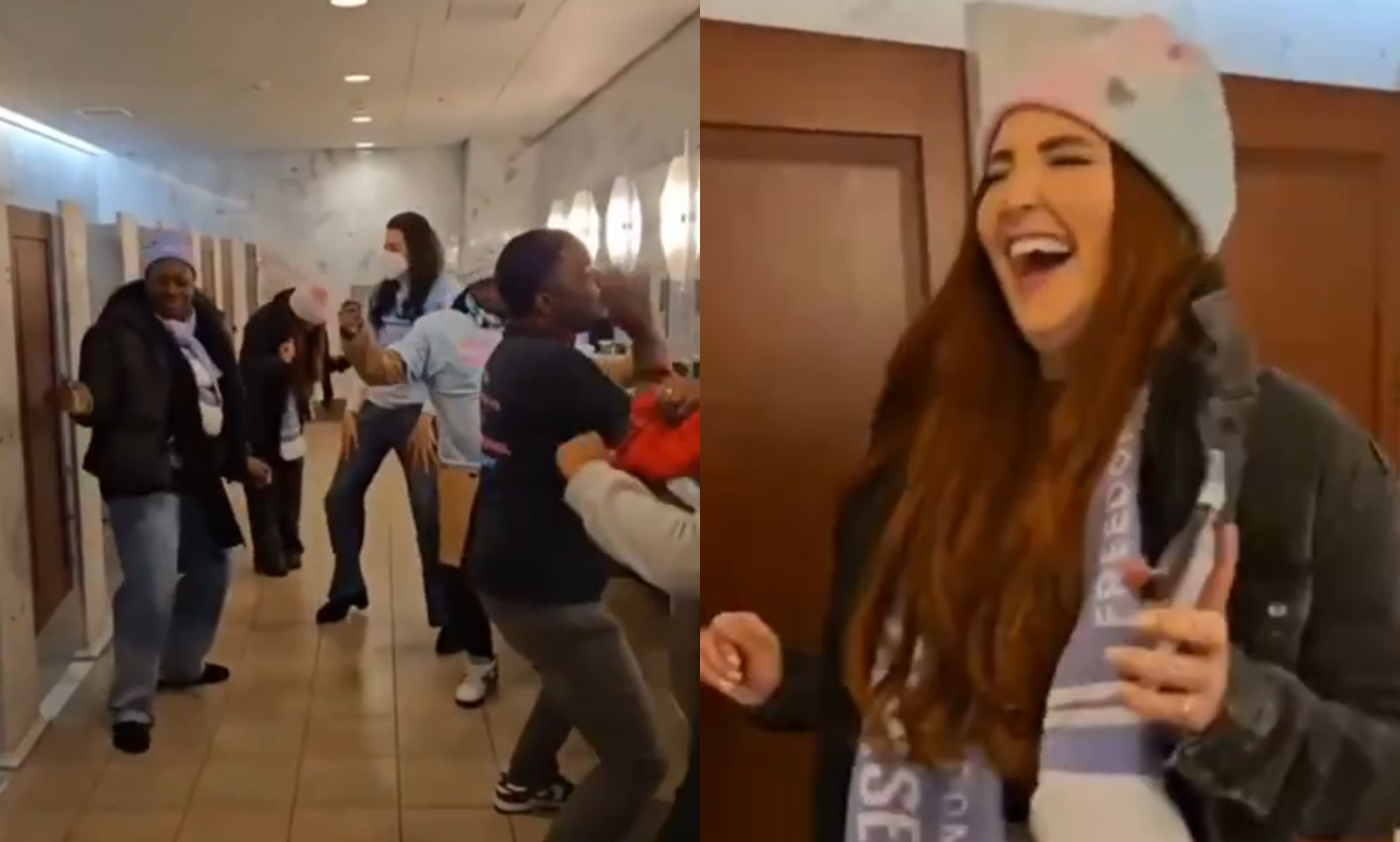 Trans people hold defiant dance protest in US Capitol bathroom following ban
