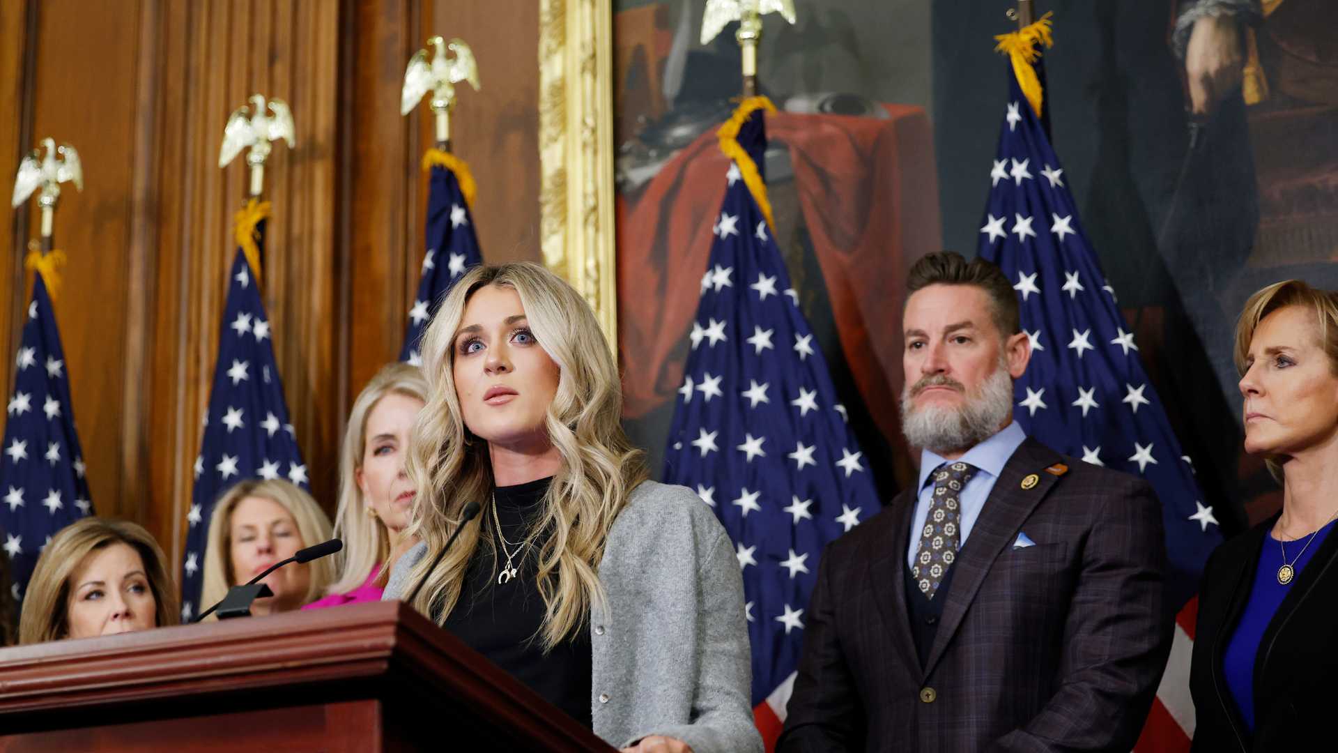 Riley Gaines claims it's concerned Democrats who are 'fearmongering' over trans sports ban