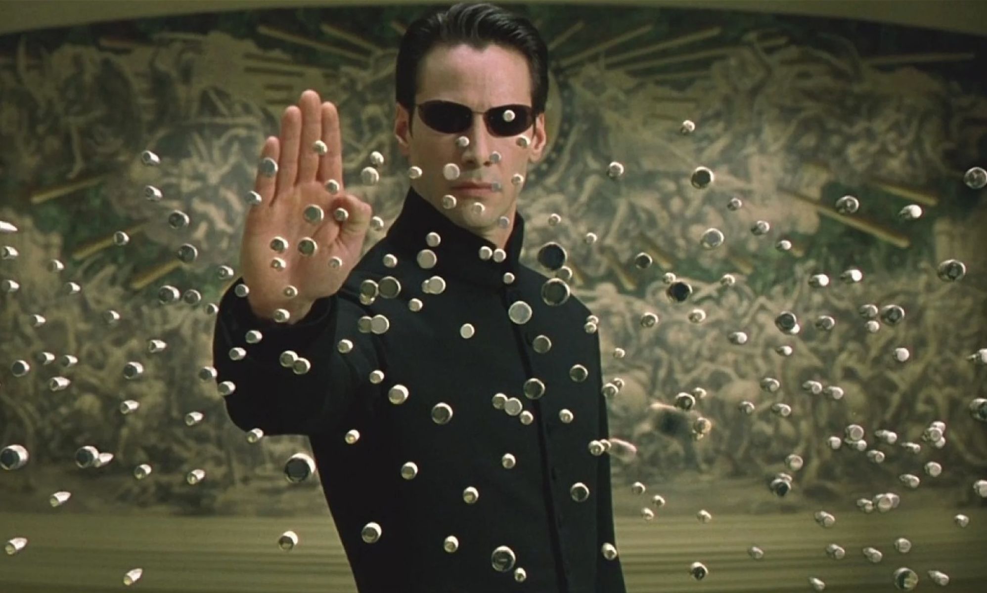 The bullet-time scene from The Matrix