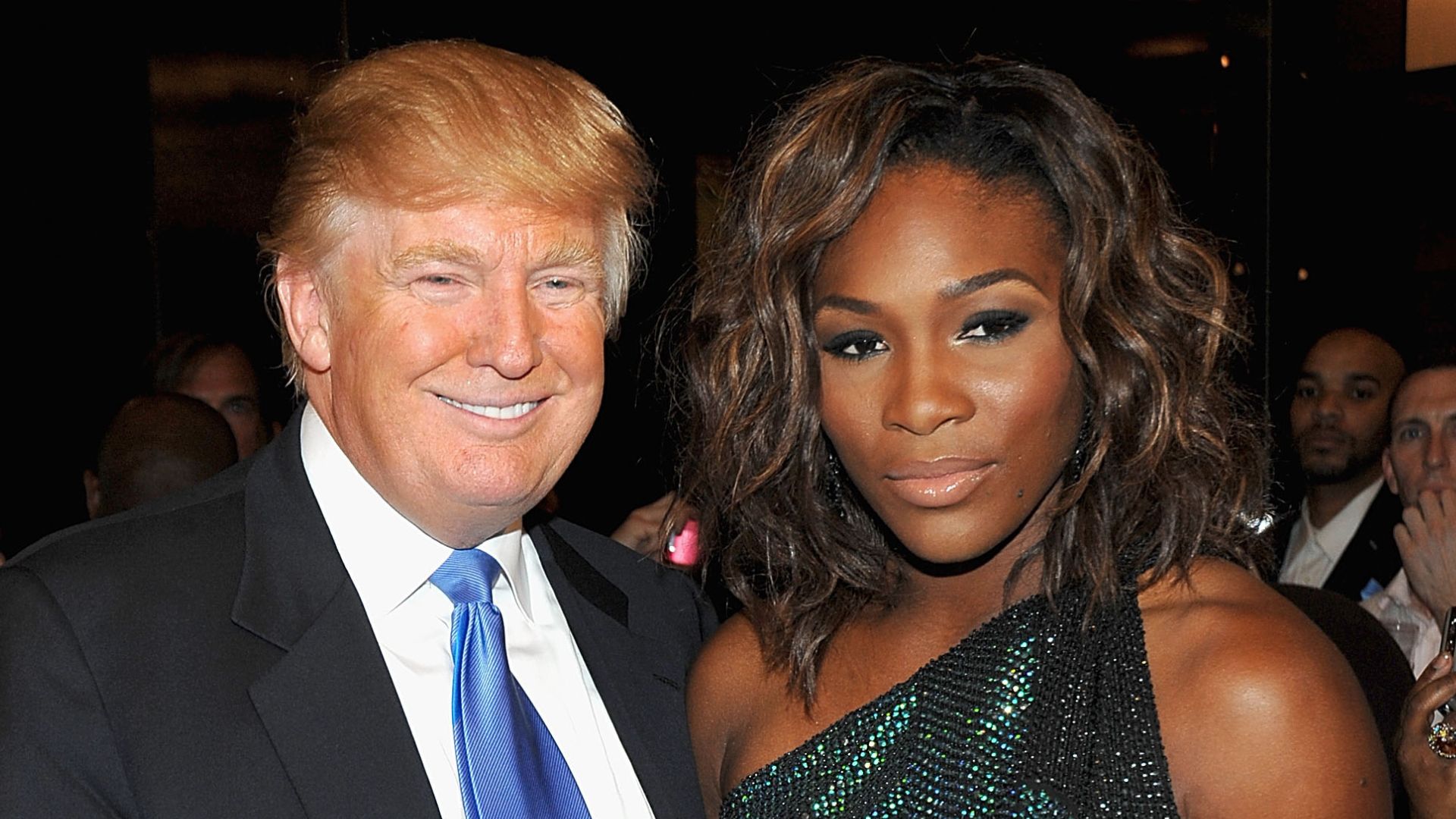 Internet baffled by video of Trump playing tennis with Serena Williams - in a full suit