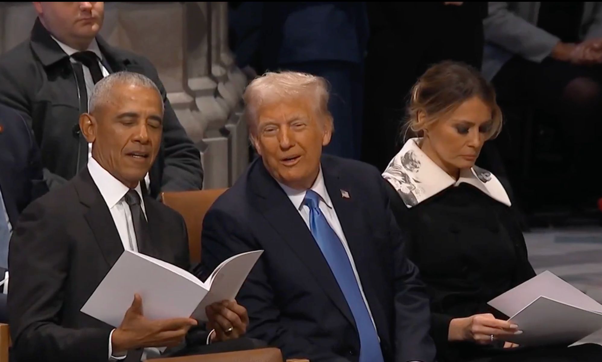 Trump says he and Obama 'got along' during chat at Jimmy Carter's funeral