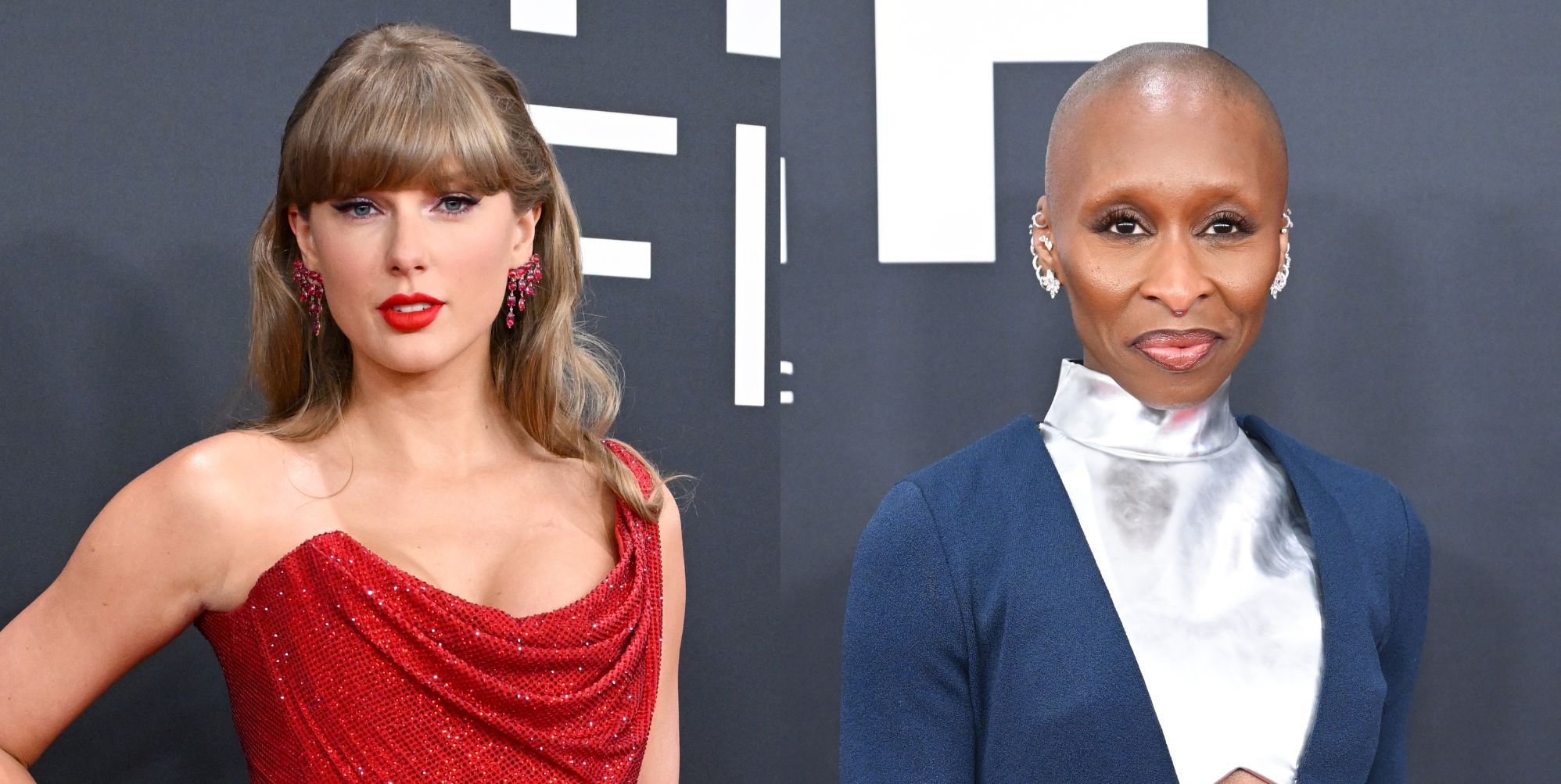 Taylor Swift and Cynthia Erivo recreate 'Holding Space' meme at 2025 Grammys