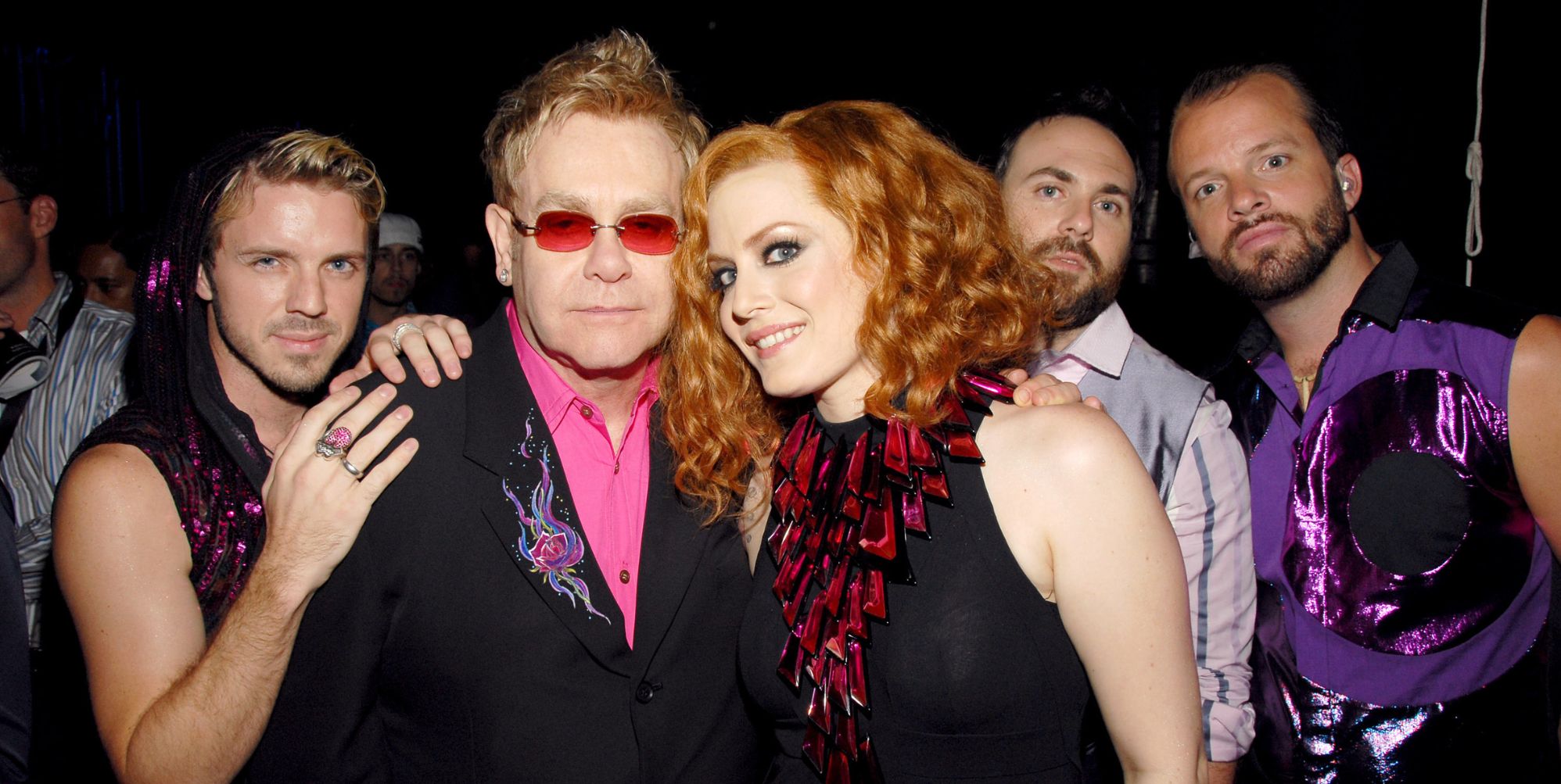 Ana Matronic with the Scissor Sisters and Elton John in 2006.