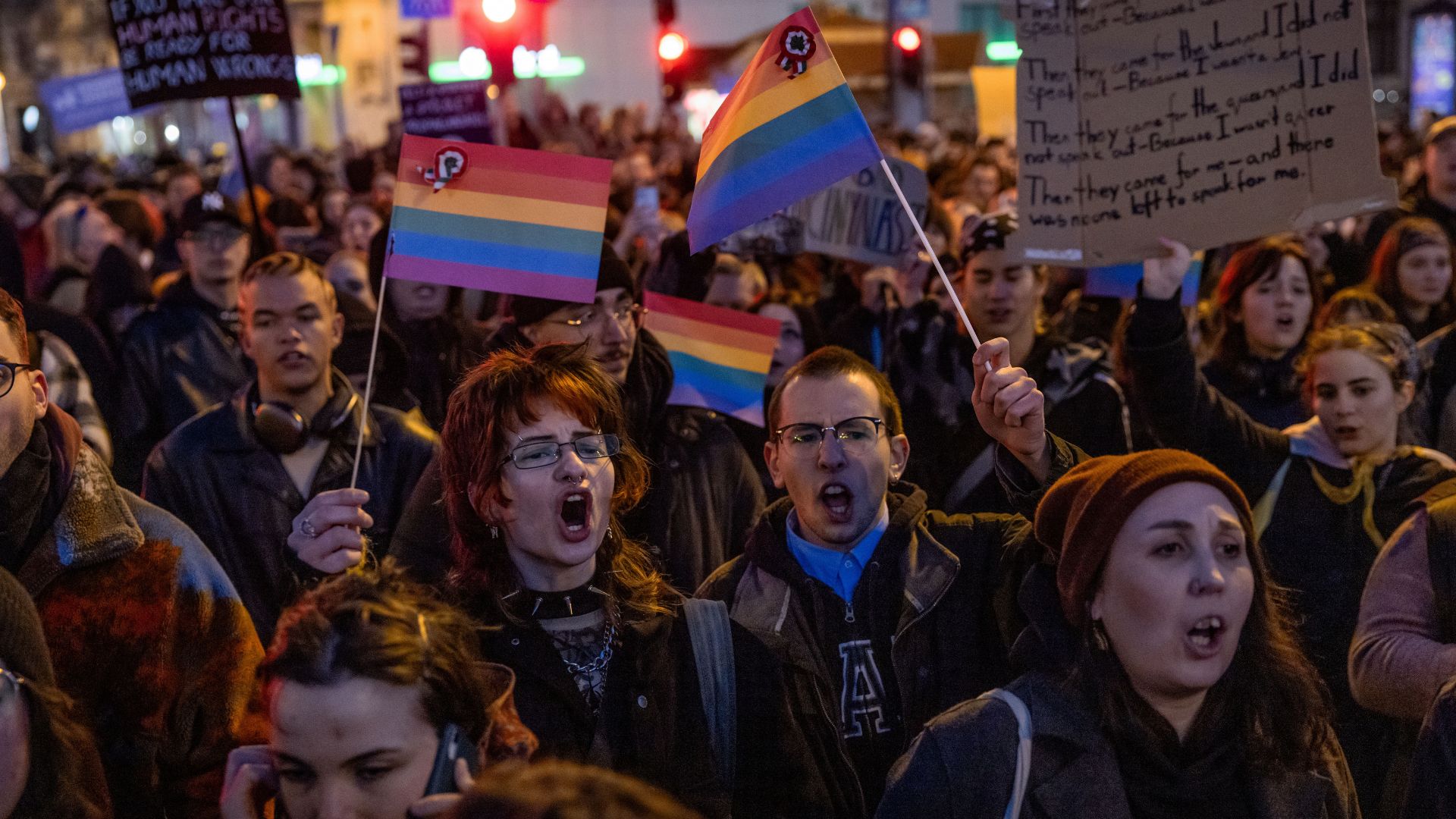 Thousands flood the streets to protest after Hungary passes law banning Pride marches