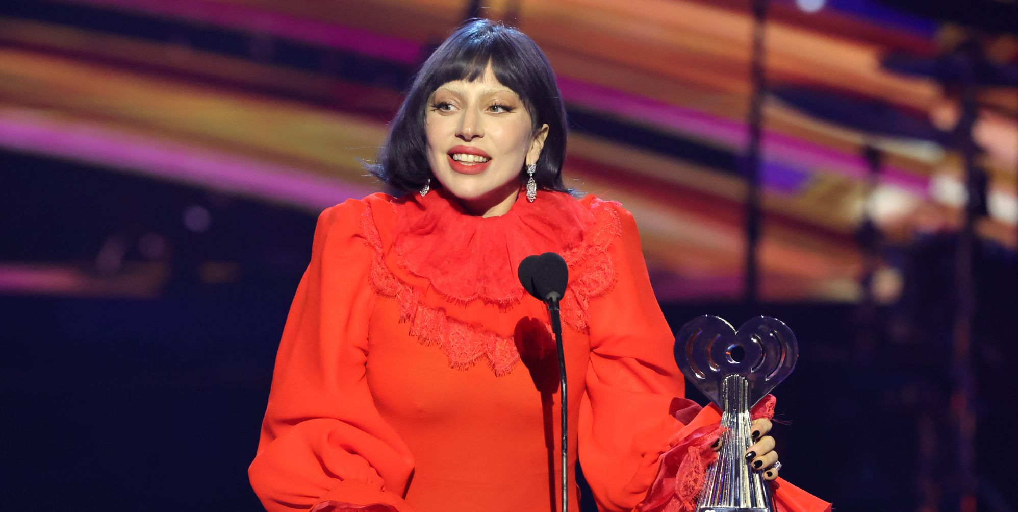 Lady Gaga thanks LGBTQ+ community for 'changing the world for the better' at iHeartRadio awards