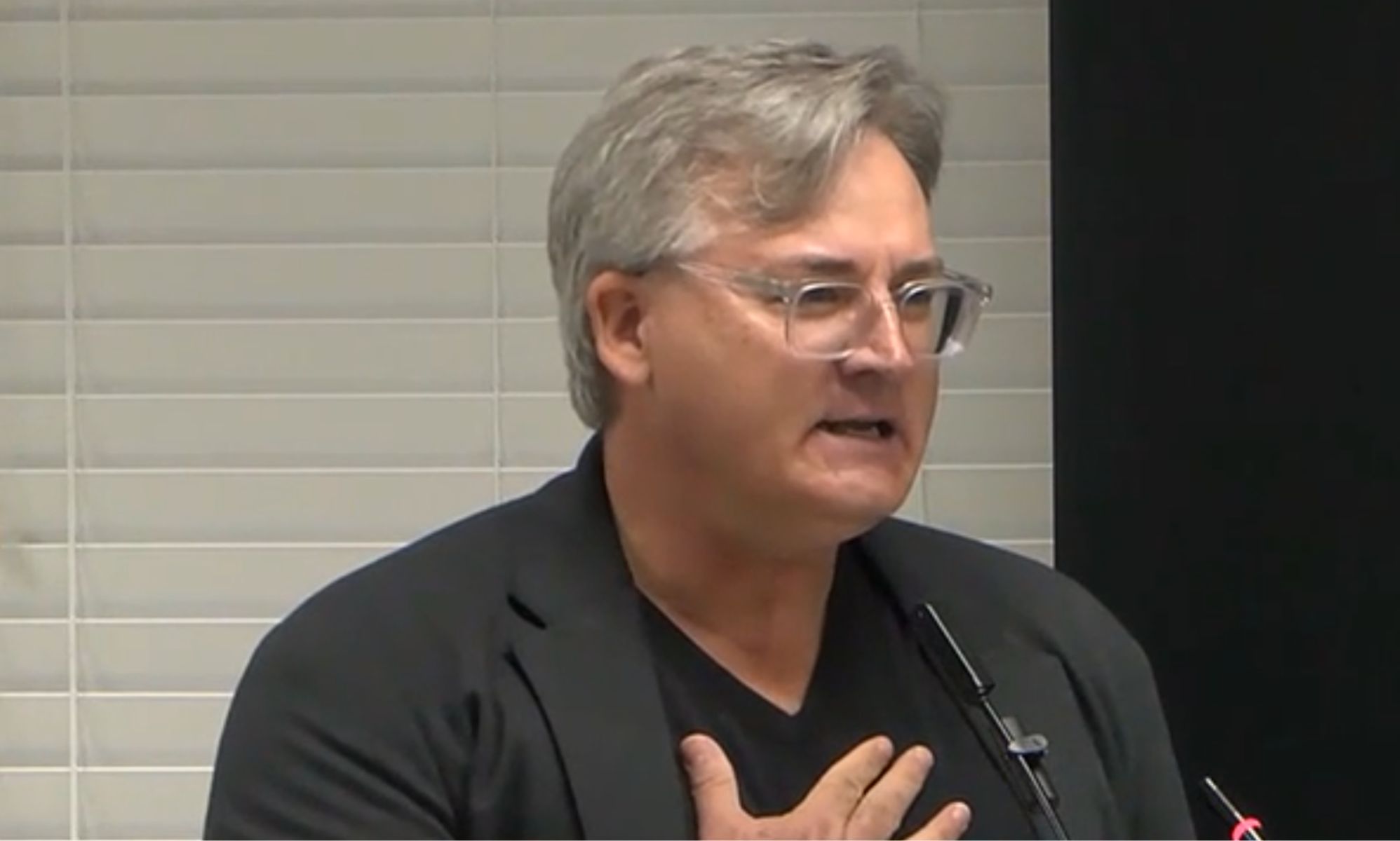 Out LGBTQ+ dance teacher Mark Lamb during the Union County District school board meeting. 