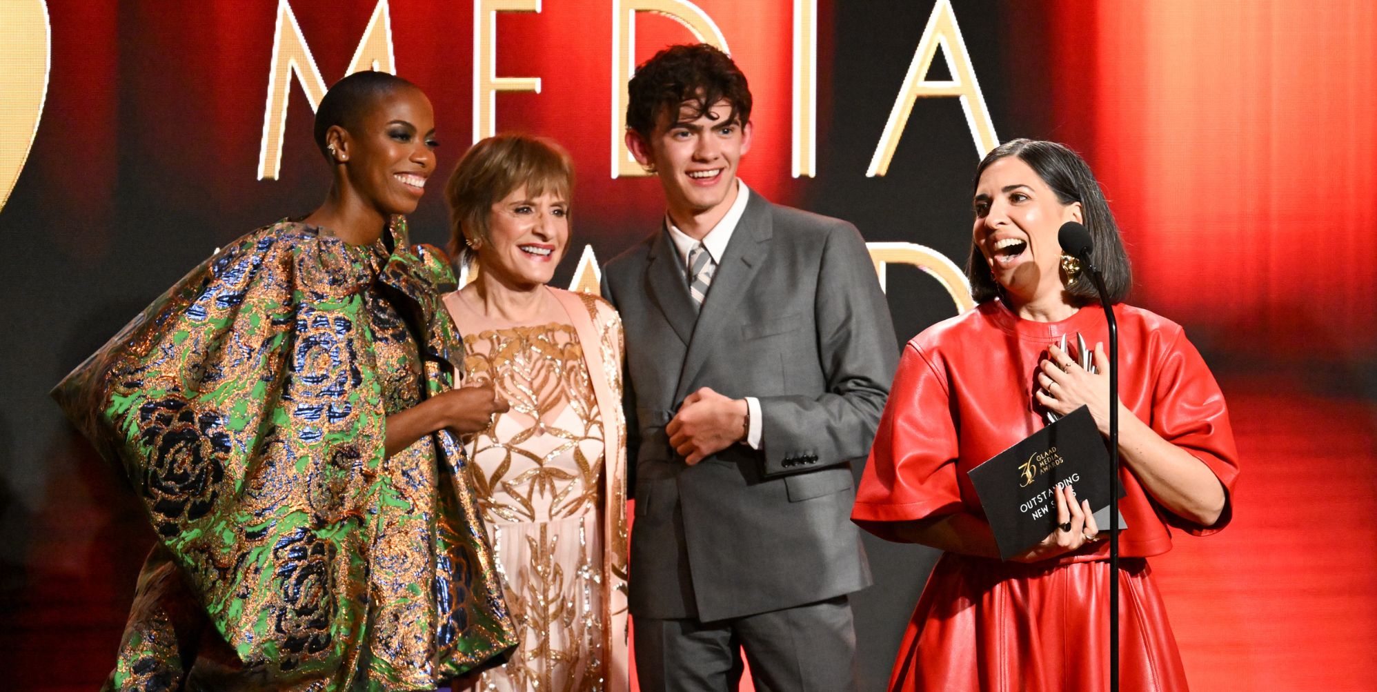 Sasheer Zamata, Patti LuPone, Joe Locke and Jac Schaeffer accept the Outstanding New Series award for &quot;Agatha All Along&quot; onstage during the 36th Annual GLAAD Media Awards
