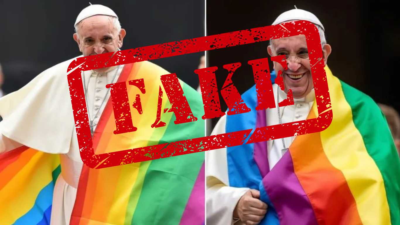 Fake images of Pope Francis draped in a Pride flag resurface following his death