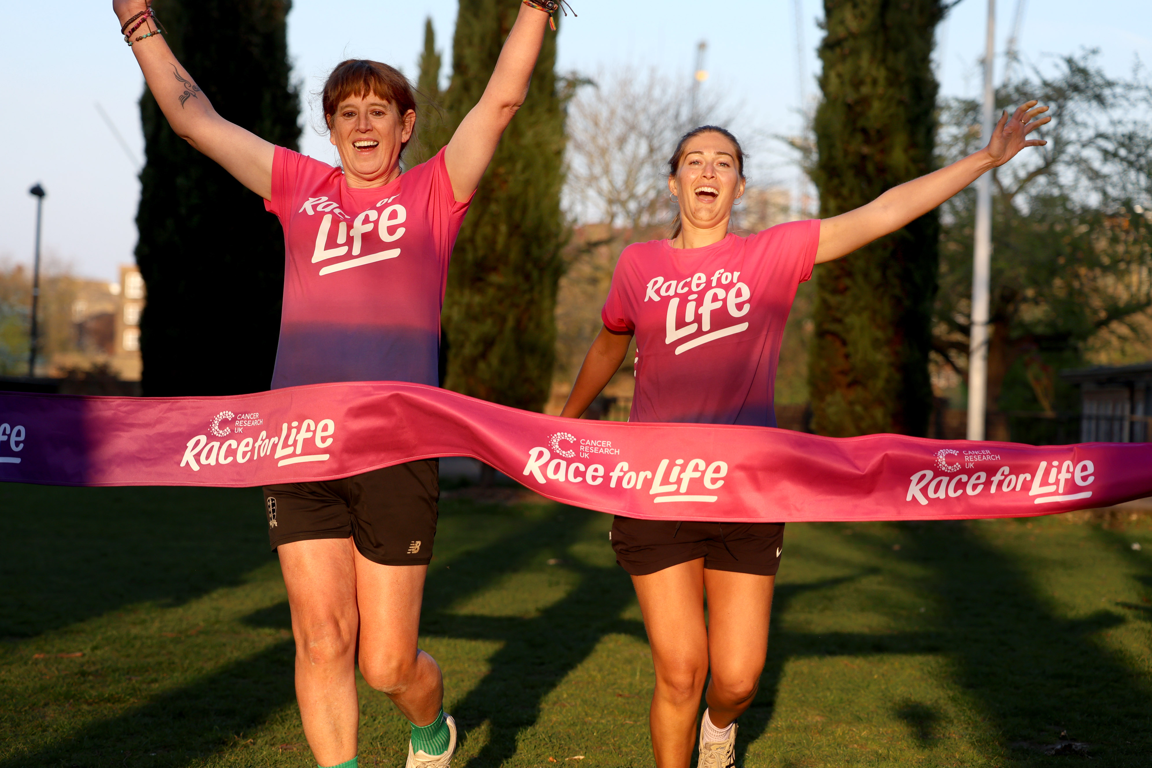 Paula and her teammate Danielle Morris recreated the “finish line feeling” experienced at Race for Life.