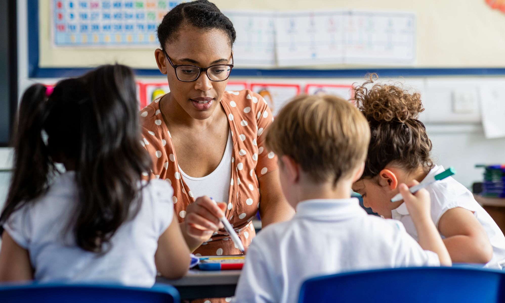 A teacher in a UK primary school.