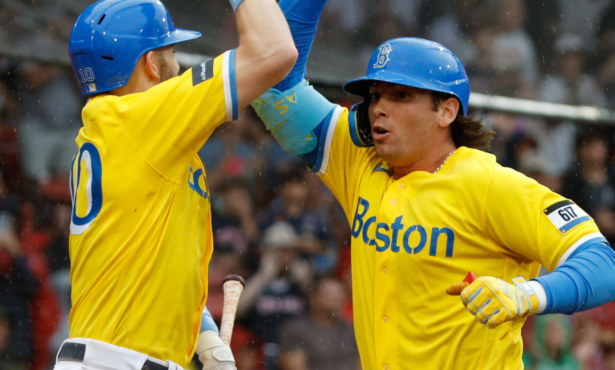 Triston Casas during a baseball match.