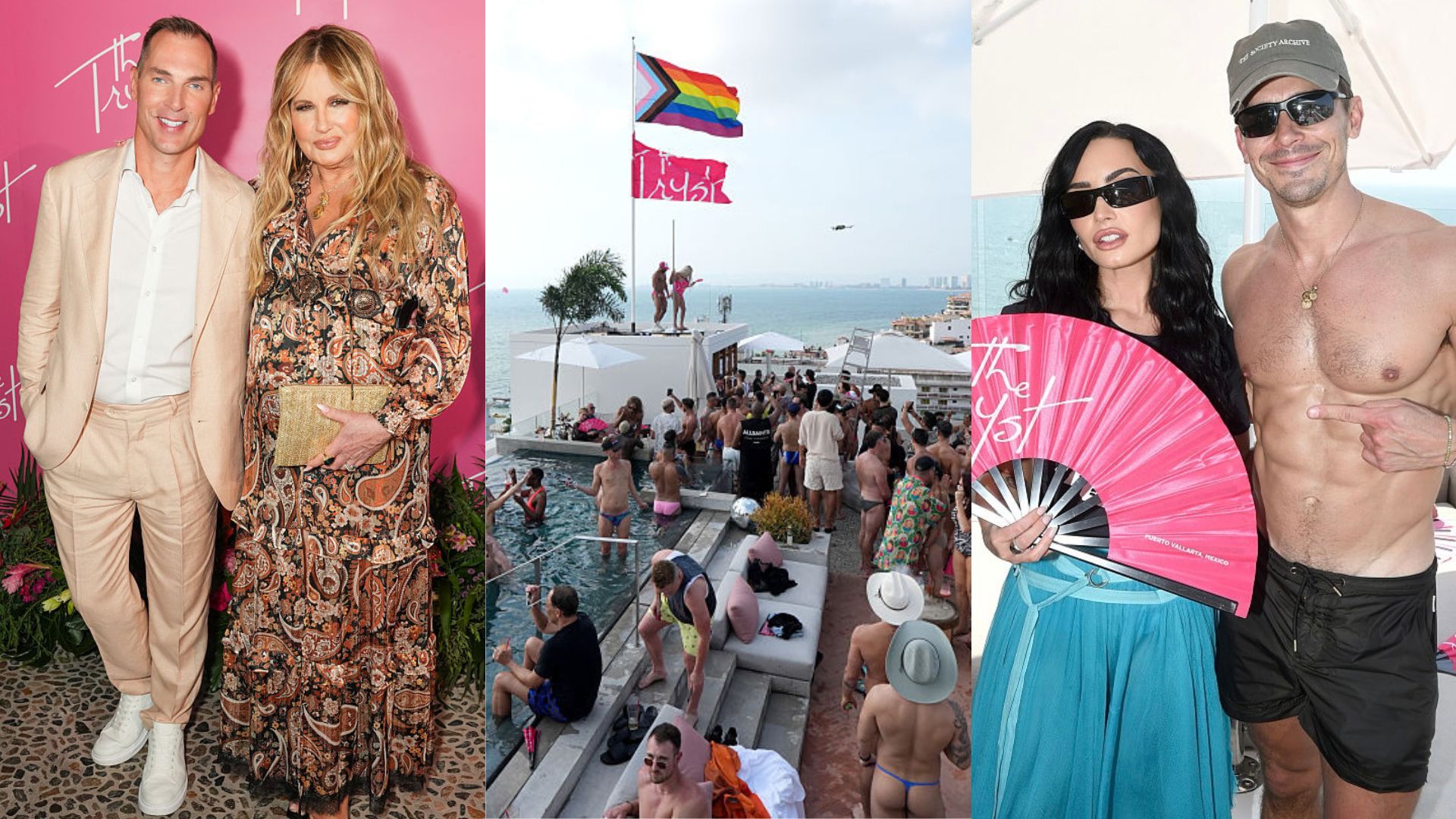 Jennifer Coolidge parties with Demi Lovato and Drag Race stars at gay resort launch