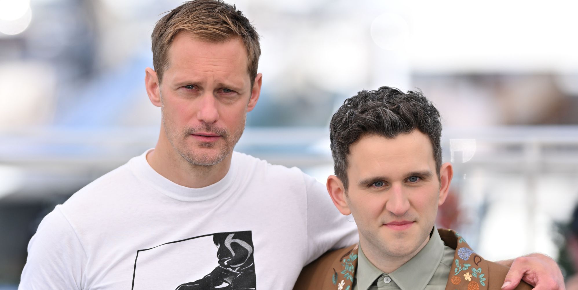 Alexander Skarsgård and Harry Melling at the Cannes Film Festival premiere for their film Pillion.