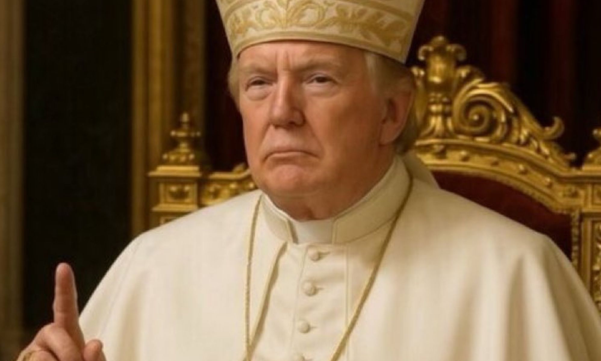 An Ai-generated image of Donald Trump as the Pope