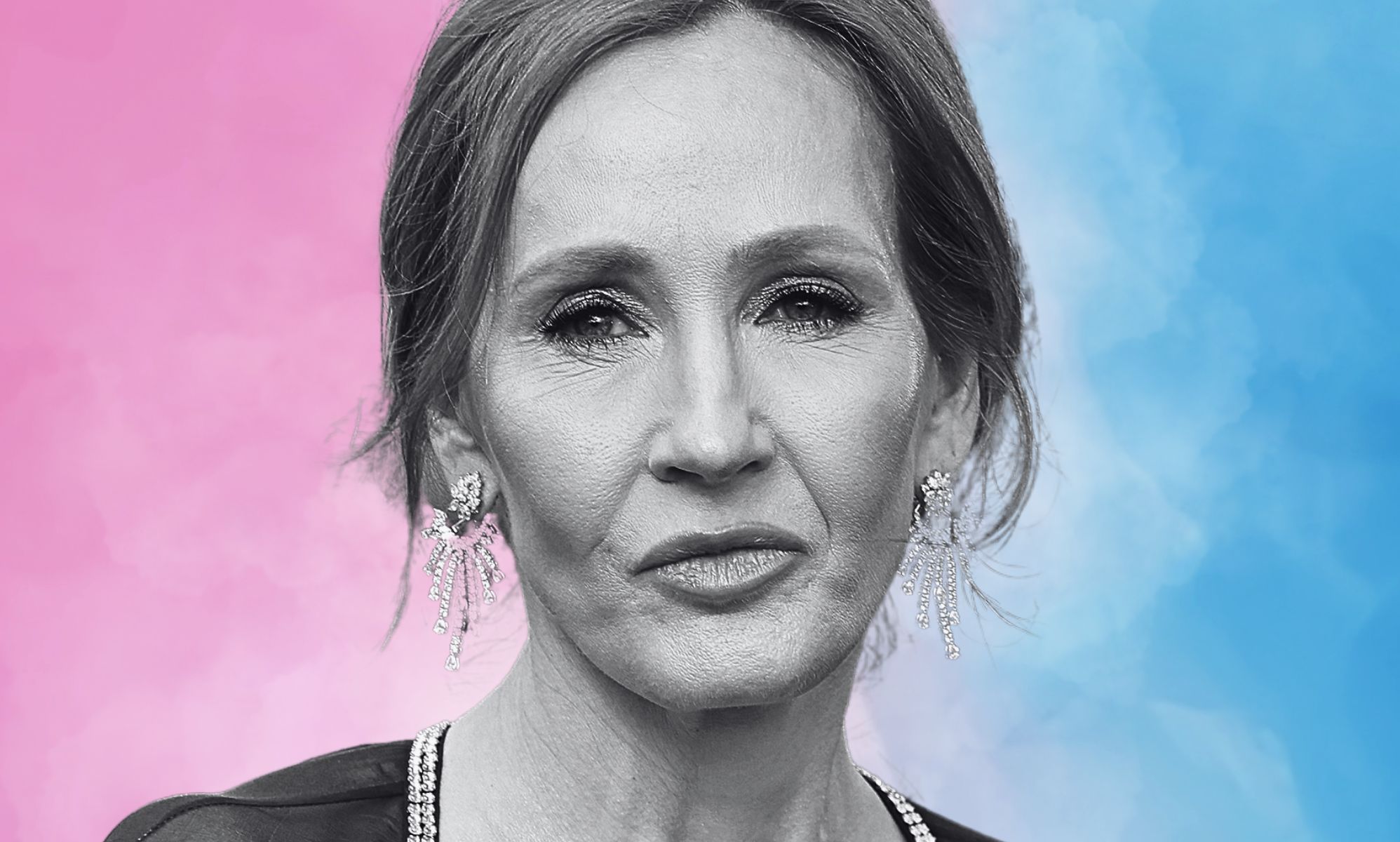 An edited image of JK Rowling.