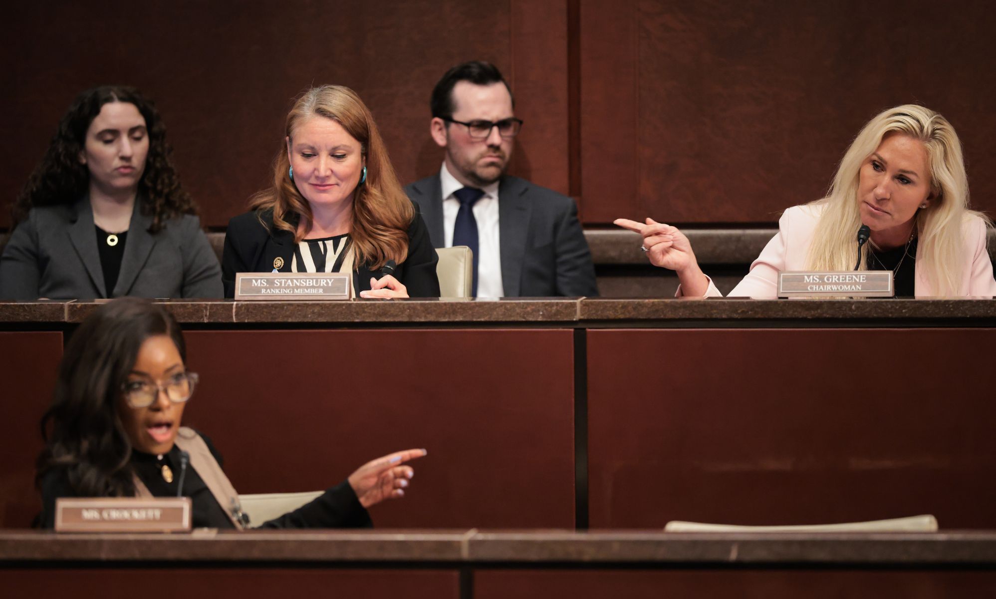 Jasmine Crockett drags Marjorie Taylor Greene for resigning amid Trump row