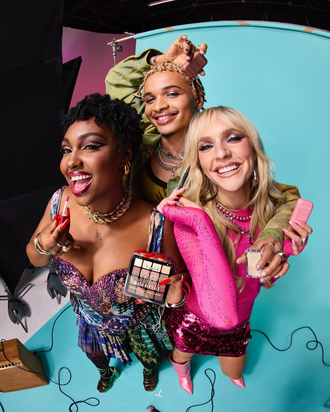 Tiana Major9, Destin Conrad and Zolita posing with NYX Makeup