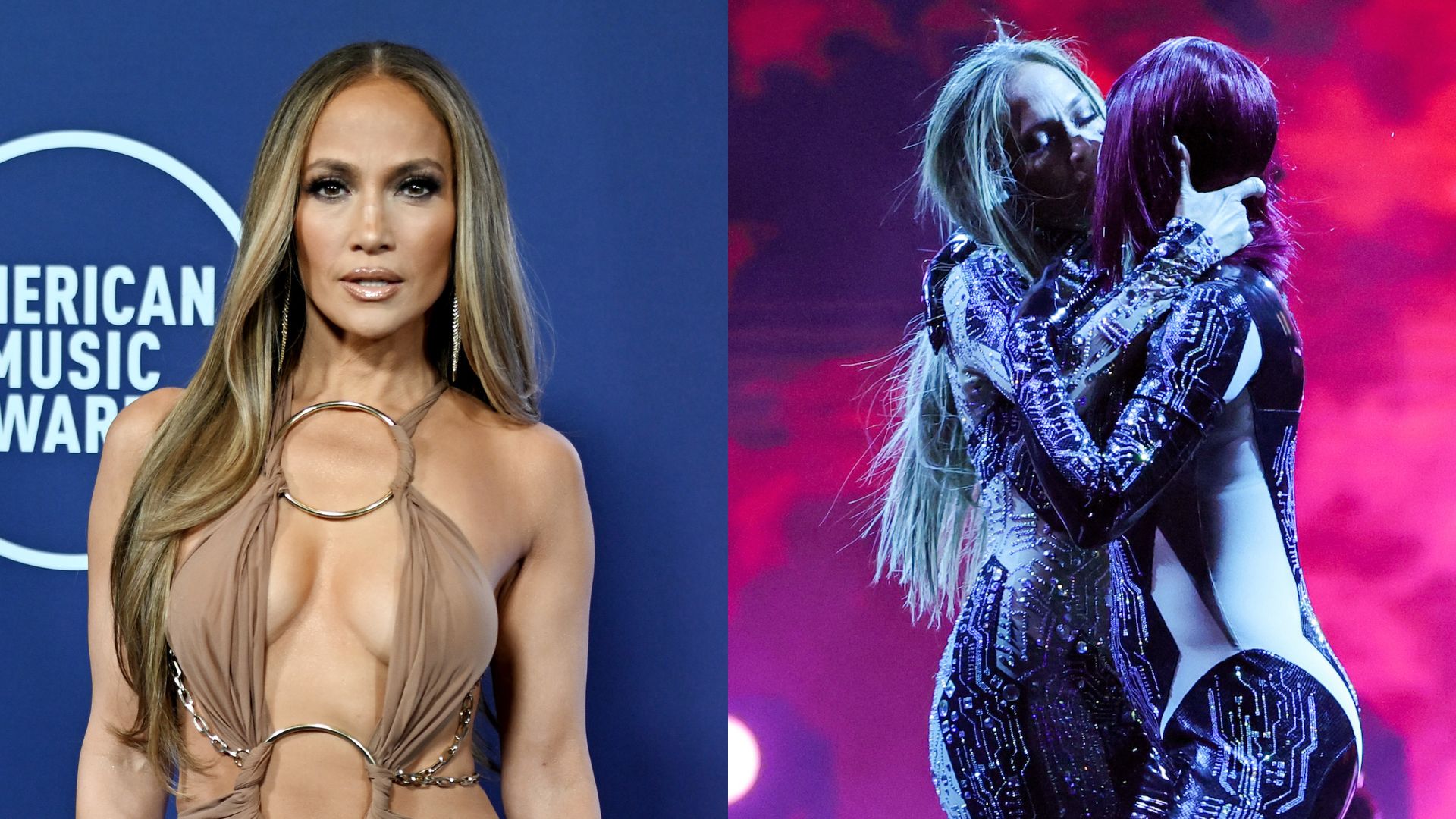 Jennifer Lopez accused of 'queerbaiting' after kissing female dancer during AMAs performance
