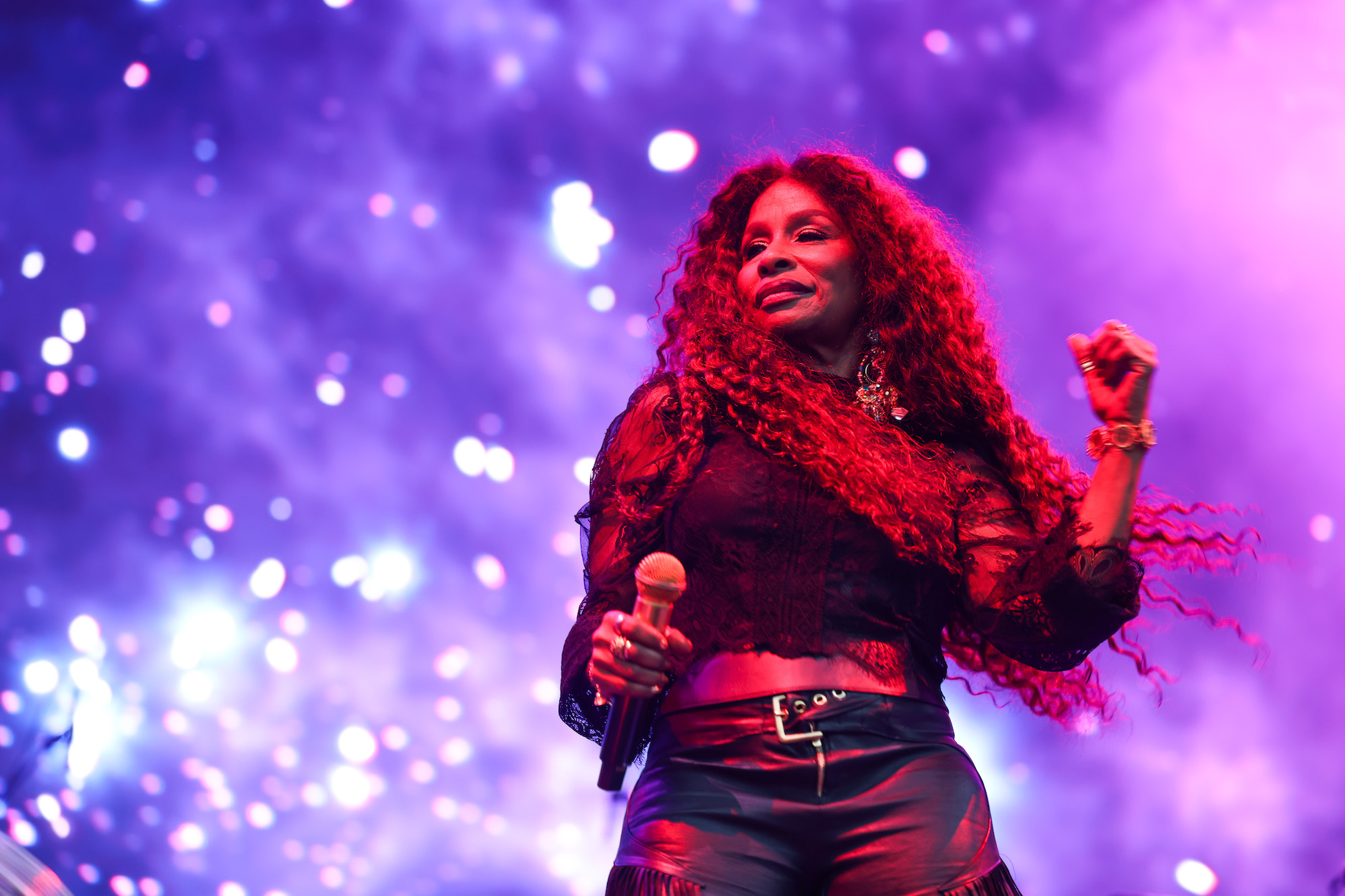 STOCKHOLM, SWEDEN - JUNE 15: Chaka Khan performs live onstage during Rosendal Garden Party at Djurgården on June 15, 2025 in Stockholm, Sweden. (Photo by Iwi Onodera/Getty Images)