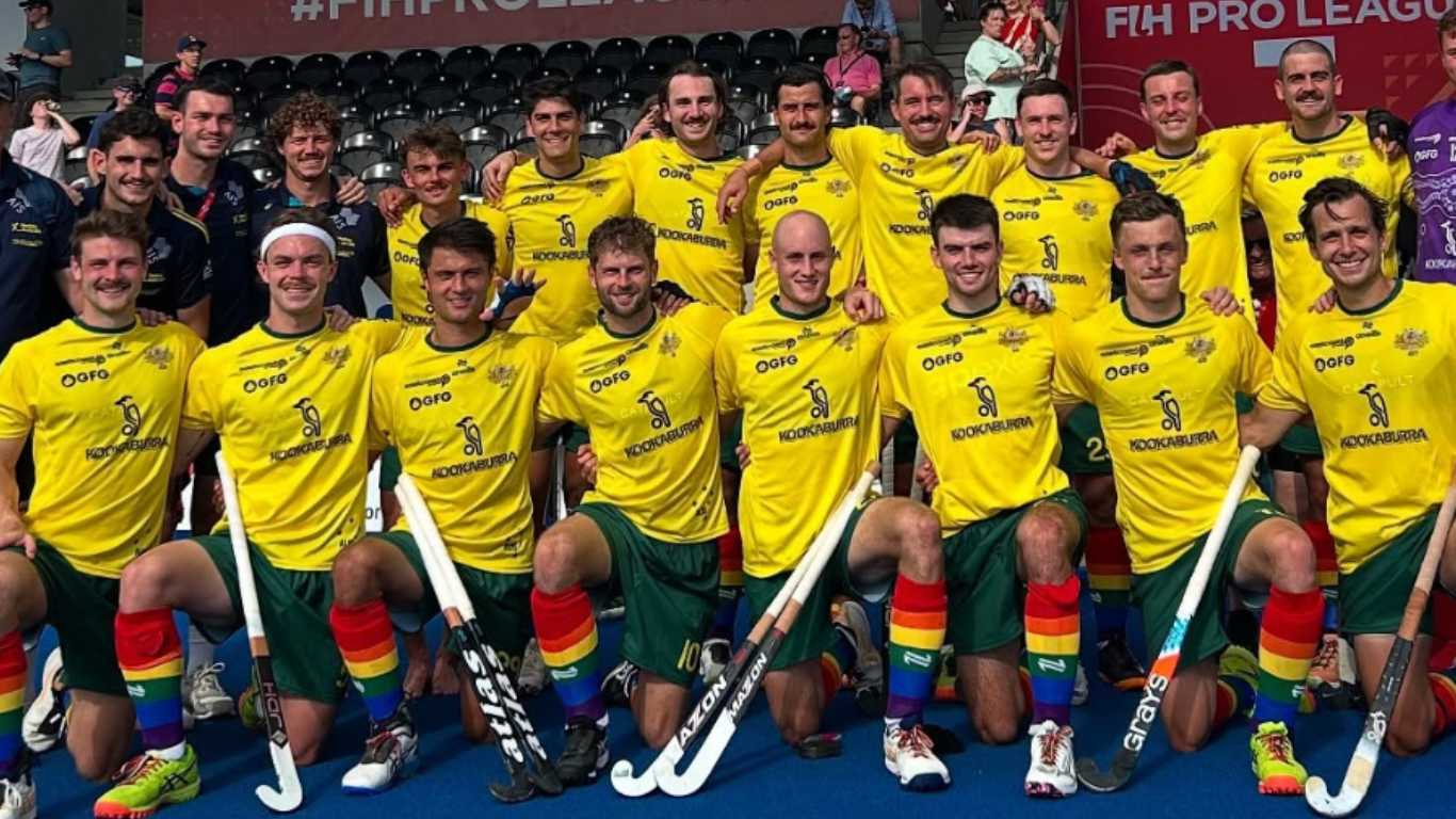 Australian hockey stars wear rainbow socks to support gay teammate
