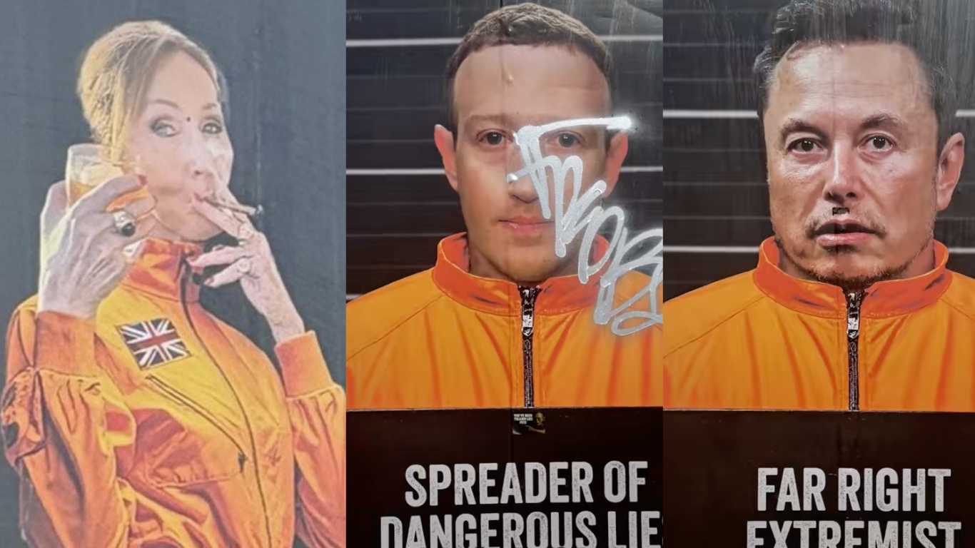 JK Rowling depicted boarding spaceship to Mars with Elon Musk in Glastonbury mural