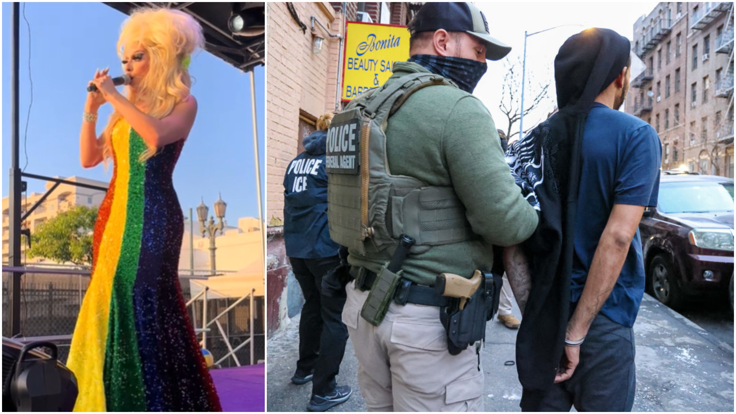 Drag Race icon calls ICE a 'terrorist organisation' at LA Pride: 'Human beings are not illegal'