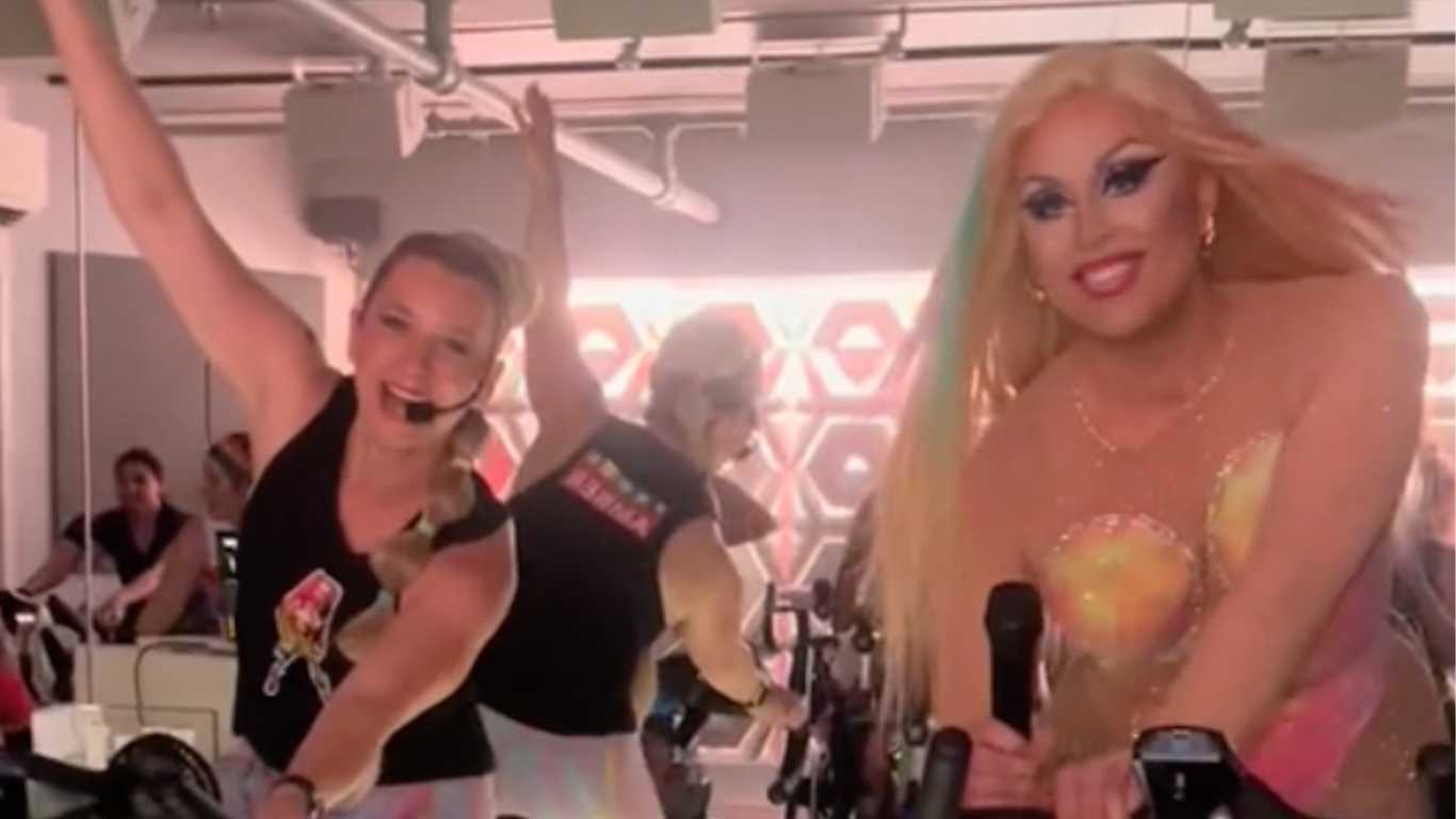 Drag queen slaying during Pride spin class goes viral on TikTok