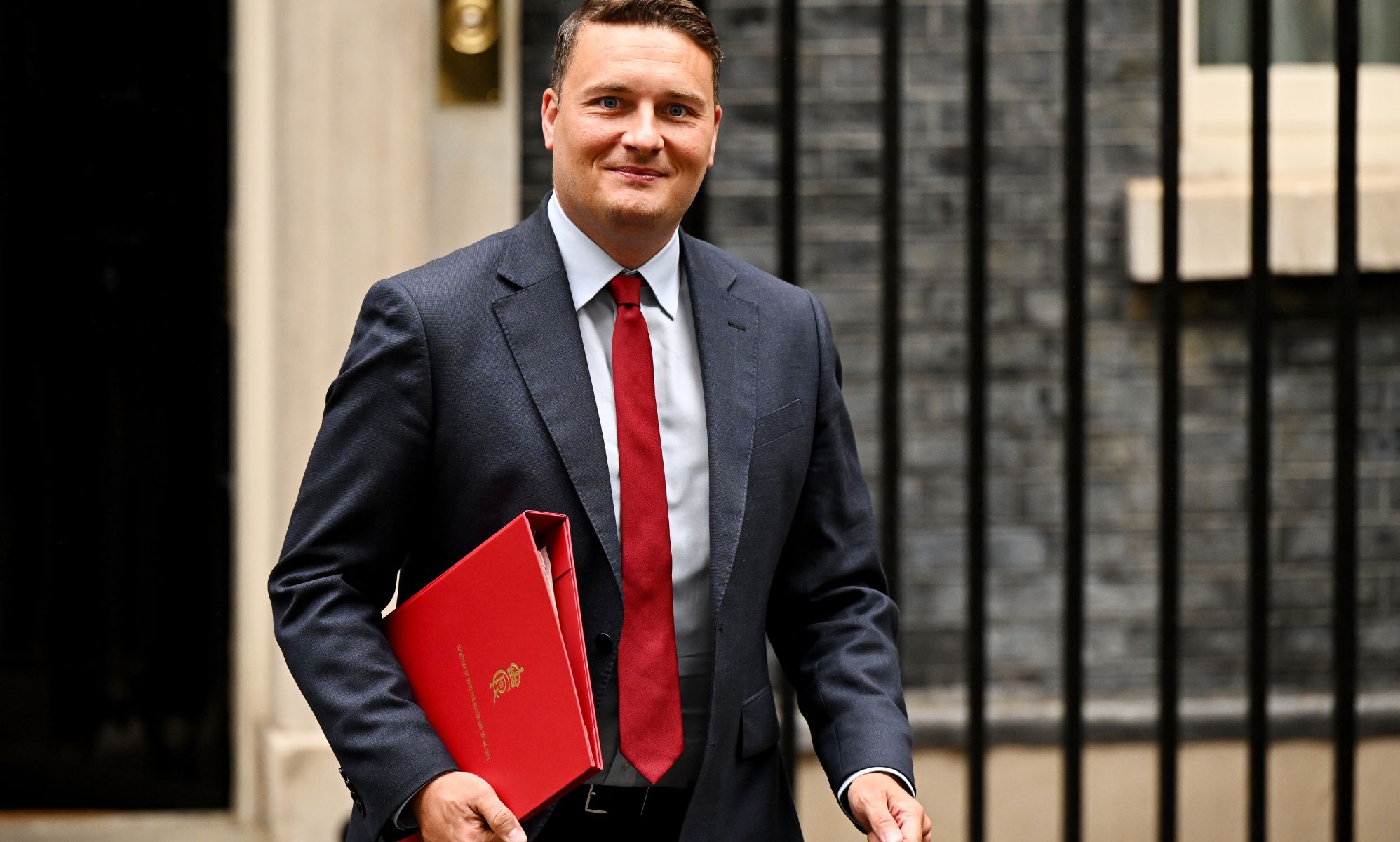 Wes Streeting pictured exiting No. 10 Downing Street.