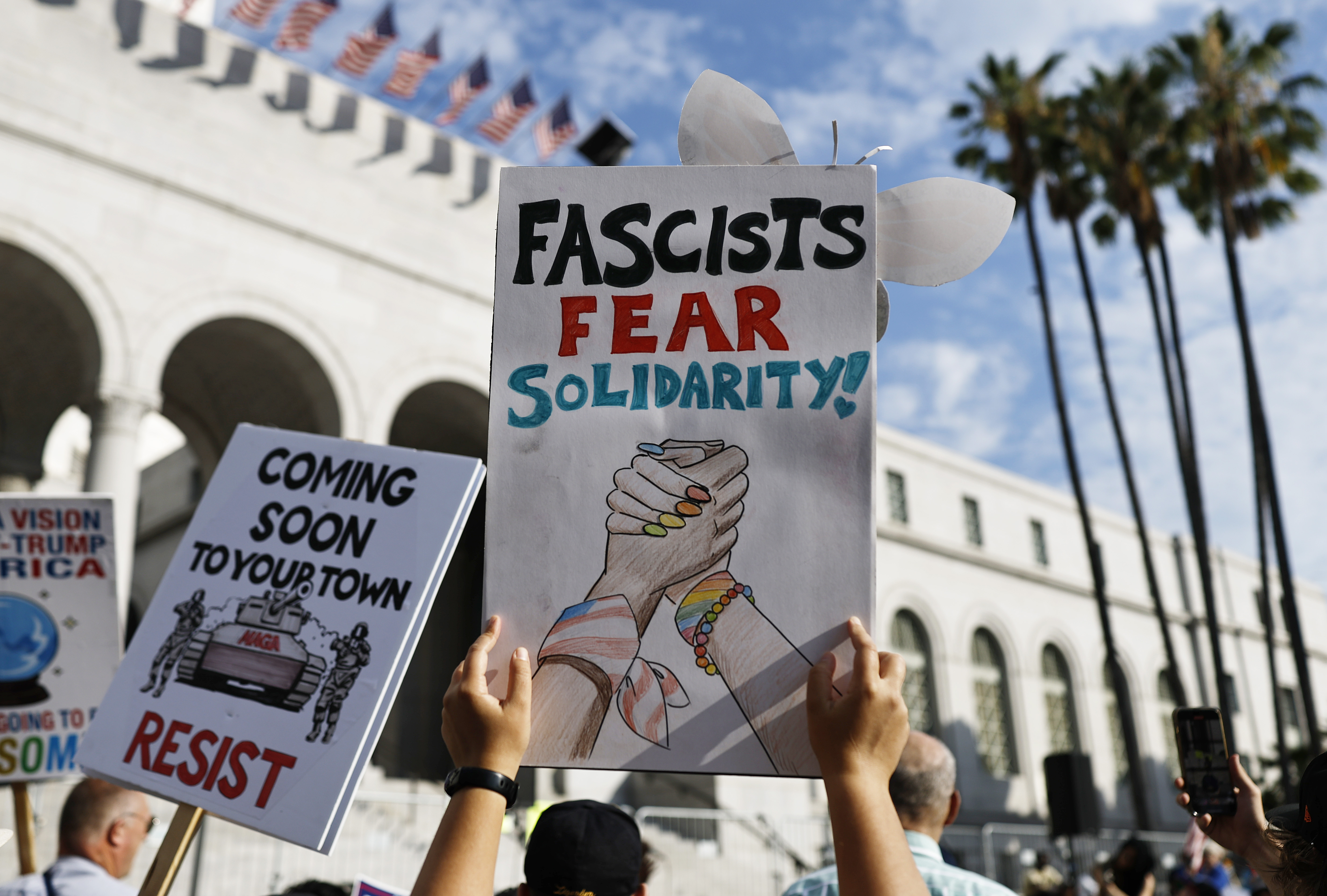 Thousands rally against Trump administration policies in ‘good trouble’ protests across US