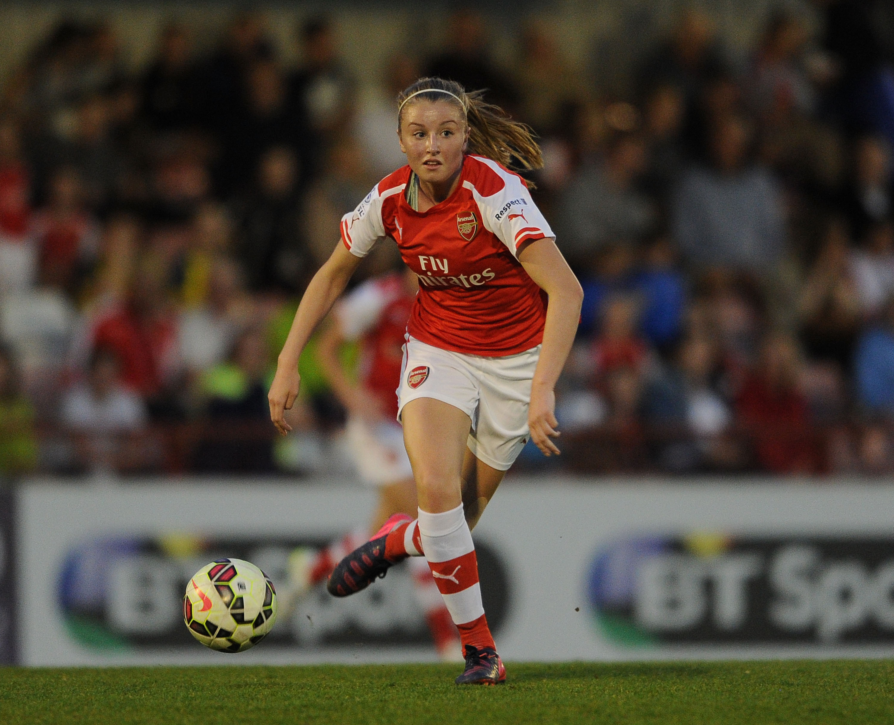 Leah Willaimson of Arsenal during the WSL match between Arsenal Ladies and Bristol Academy at Meadow Park. She