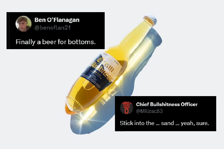 This company designed a beer bottle with a rounded bottom – and everyone's making the same joke